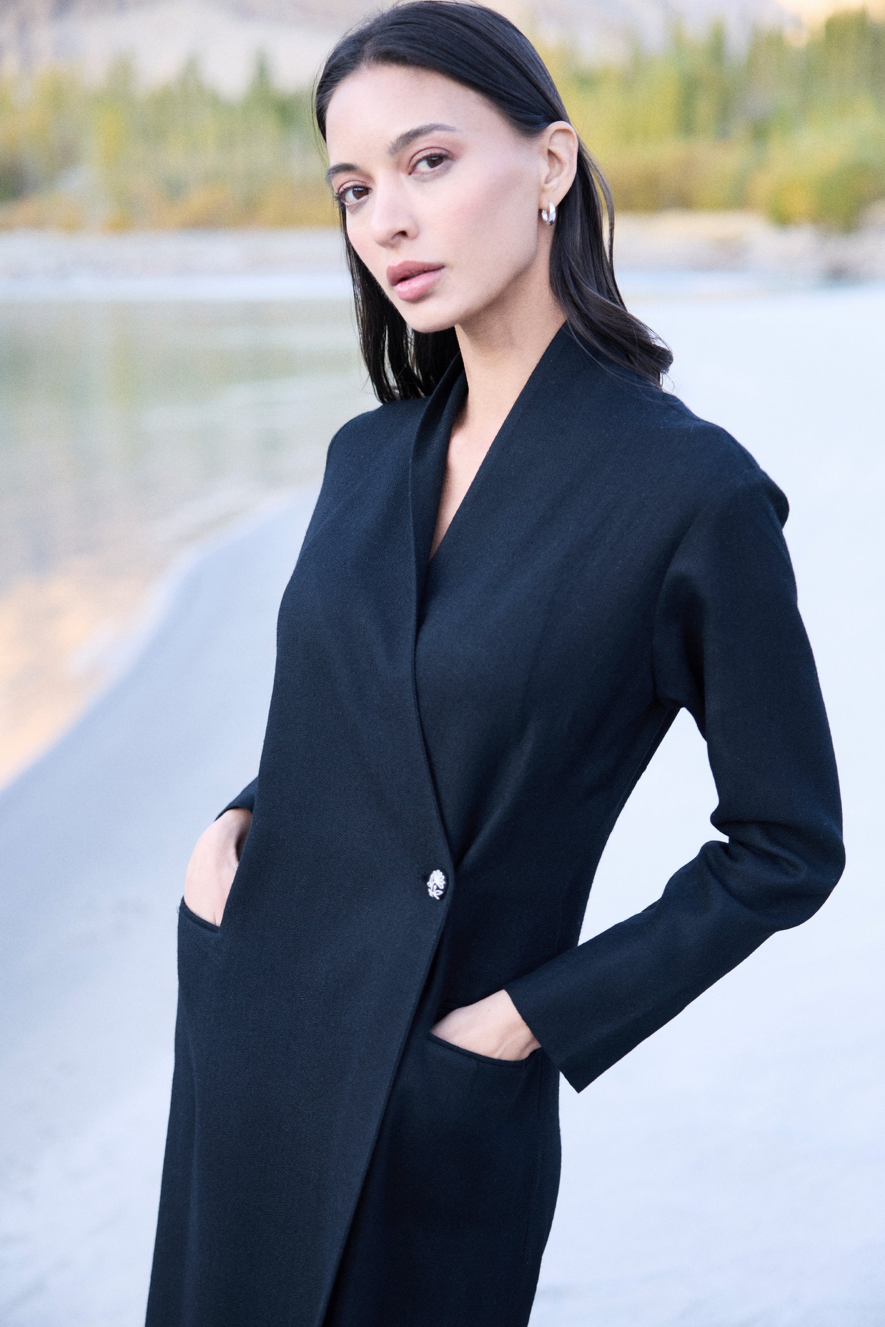 Chilling Woollen Dress (Black) & Moriri Woollen Overlay Dress (Black)