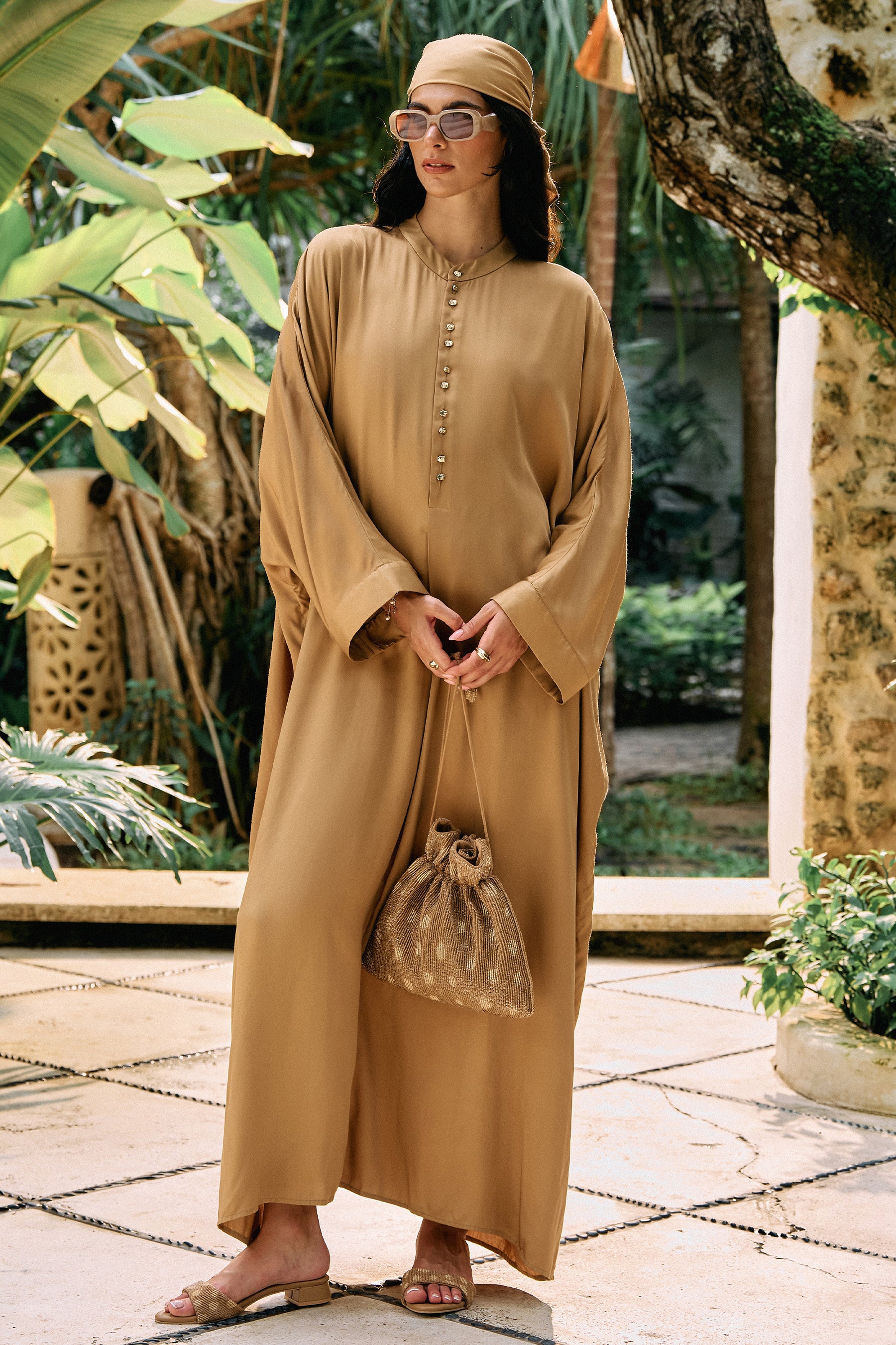 Dusk Kaftaan Dress (Sand)