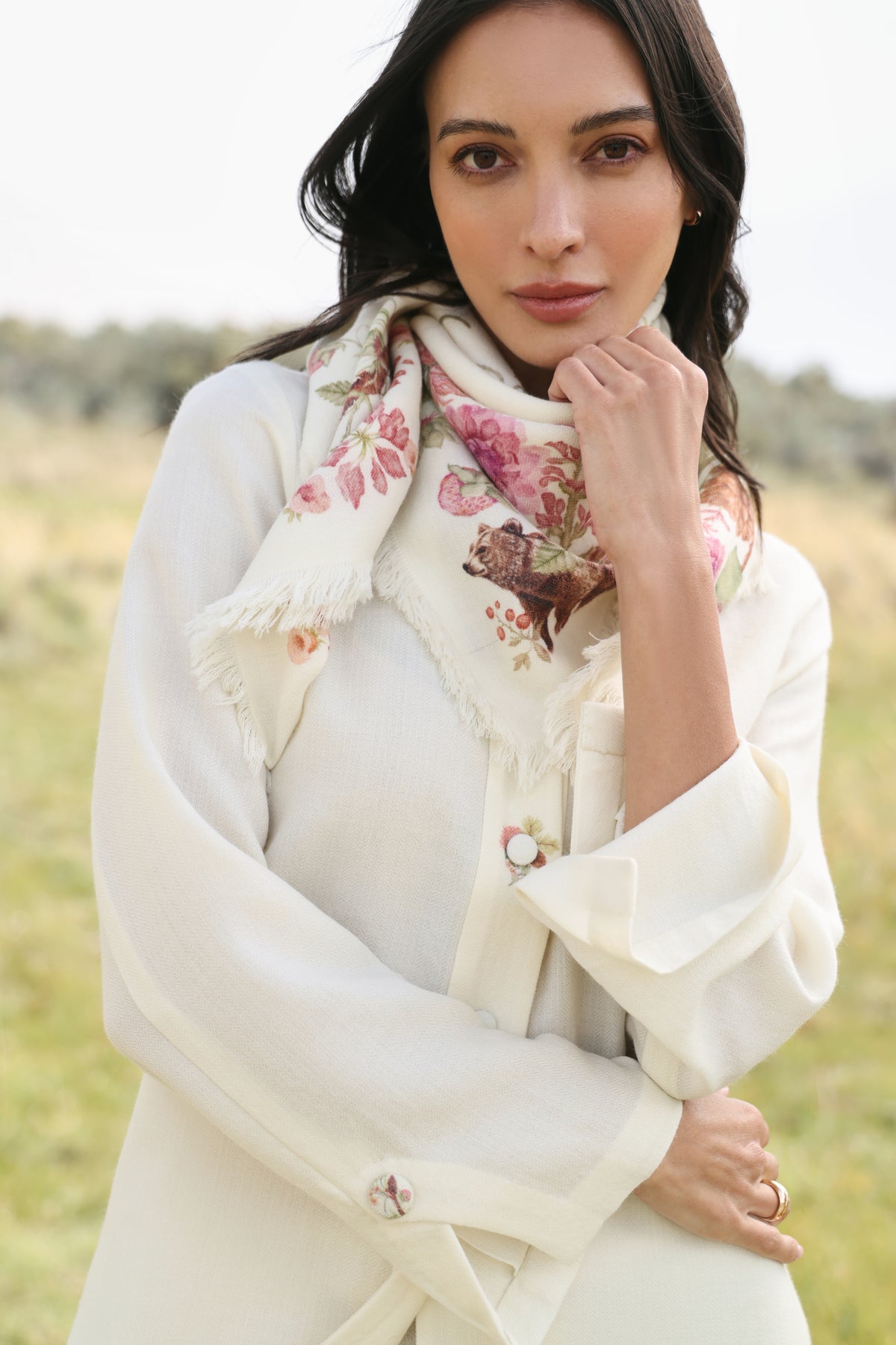 Autumn Bloom Woollen Top (Ivory Alpine Botanics)