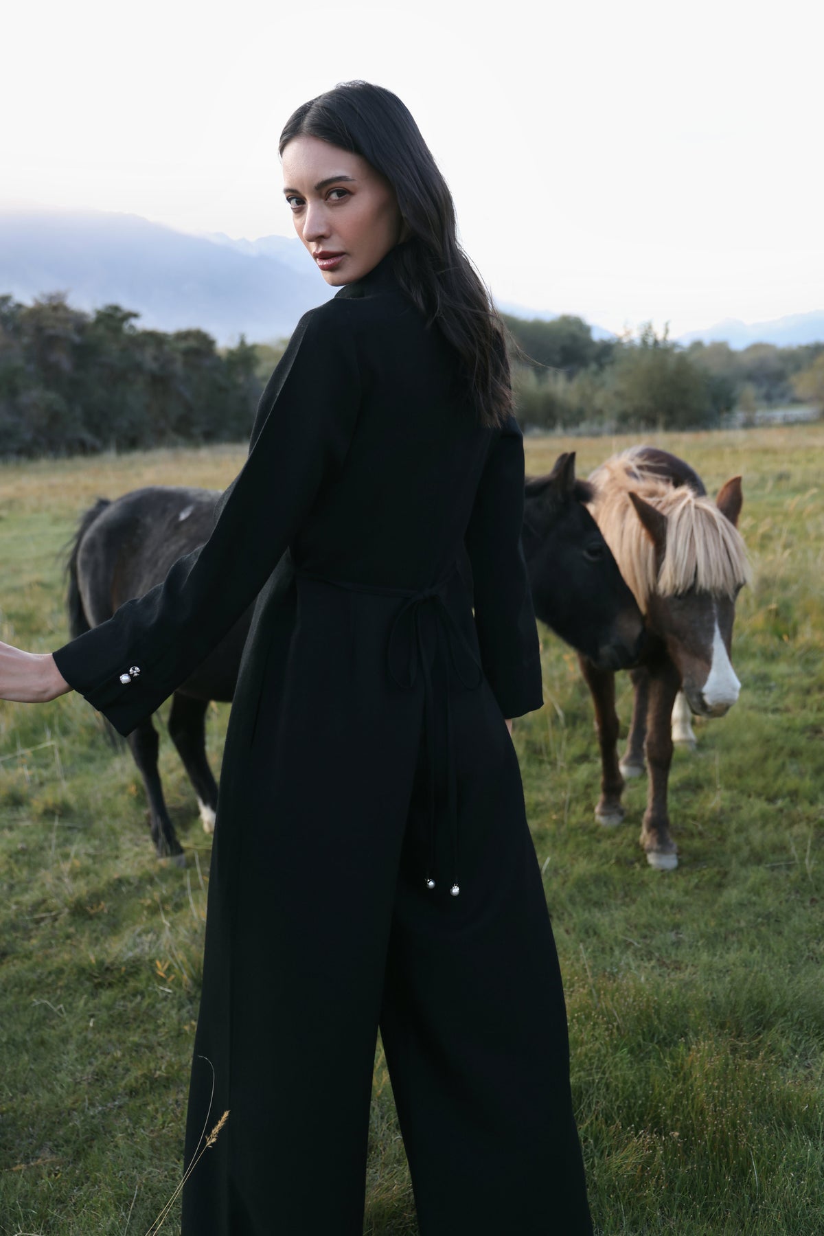 Still Night Woollen Jumpsuit (Black)