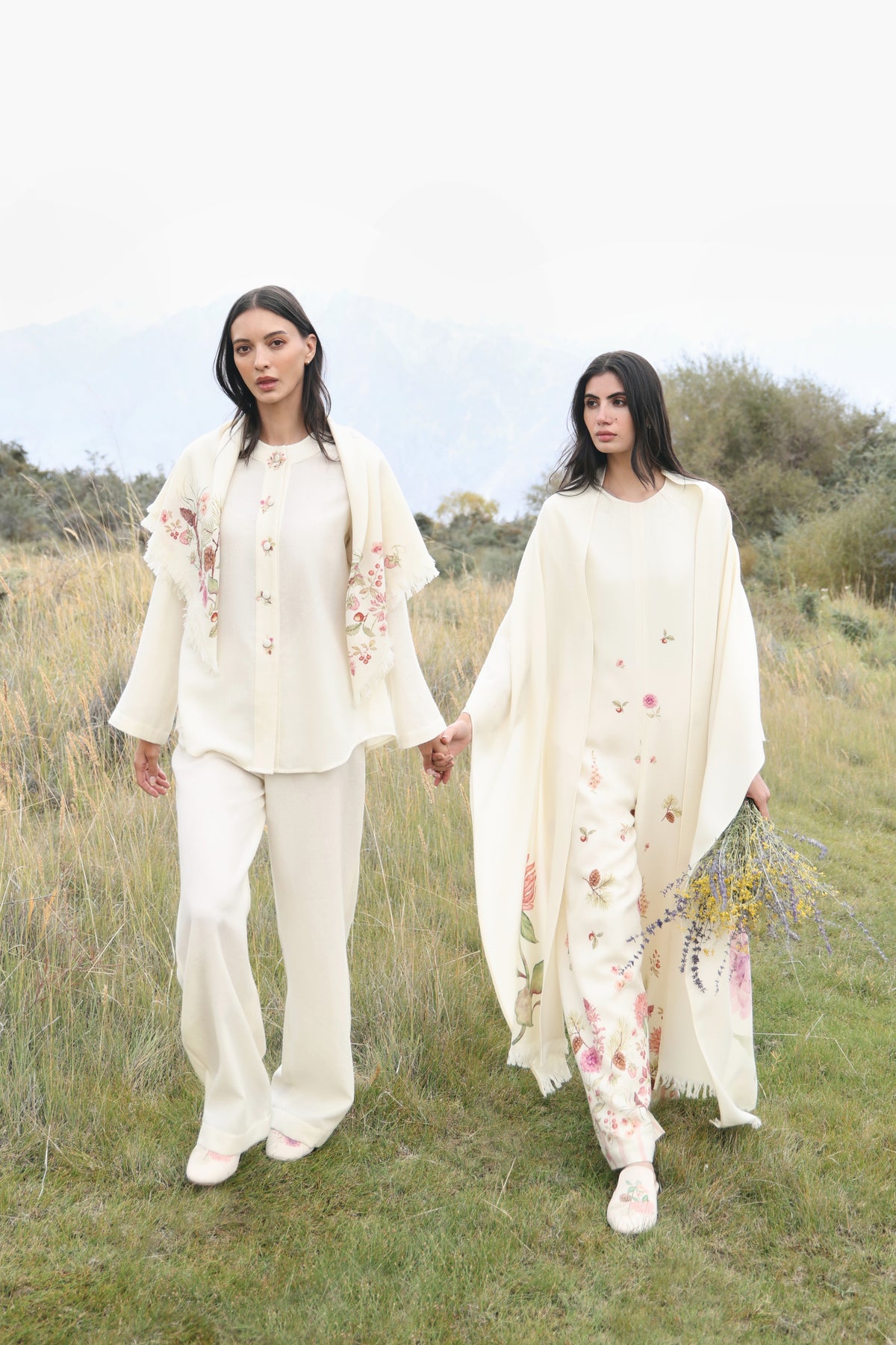 Autumn Bloom Woollen Top (Ivory Alpine Botanics)