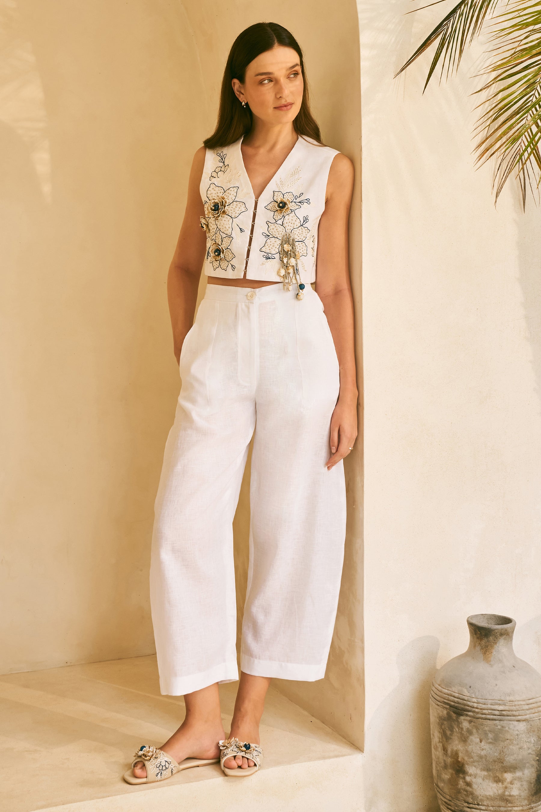 Small Hours Top & Wandering Pants (White)