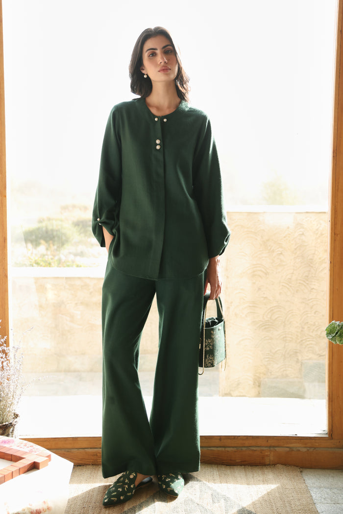 Reverie Woollen top (Forest Pine) & First Frost Woollen Pants (Forest Pine)