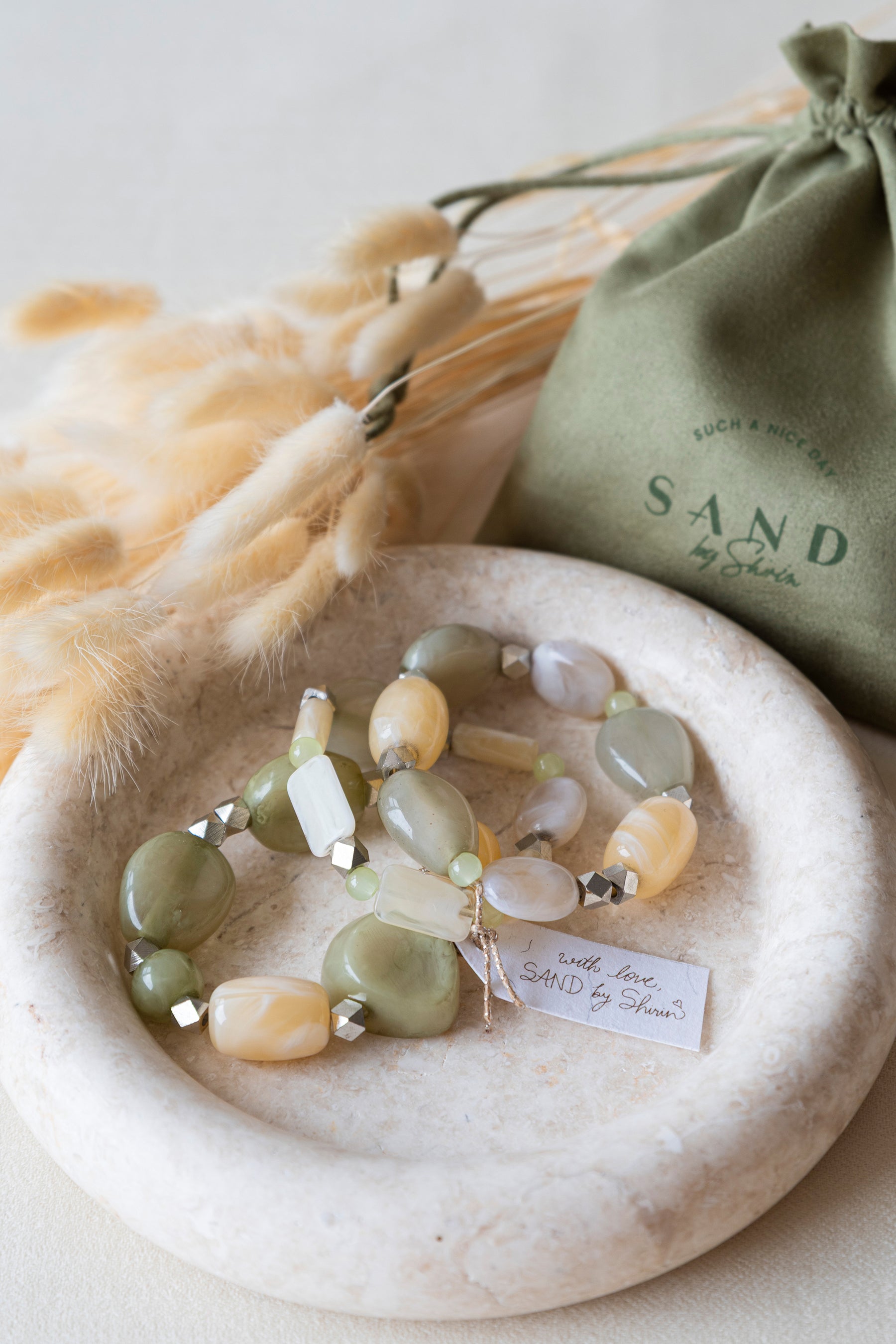 Sage Ivory Bracelet Stack