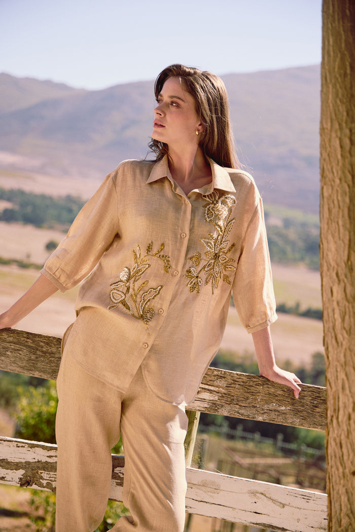 Sand Serengeti Organic Linen Shirt