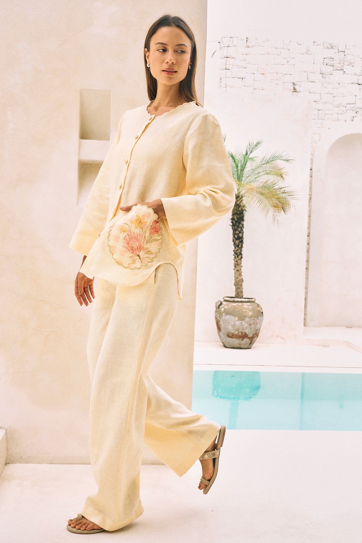Summer Cooler Shirt (Lemon Postcards Print) & Springbok Pants (Lemon)