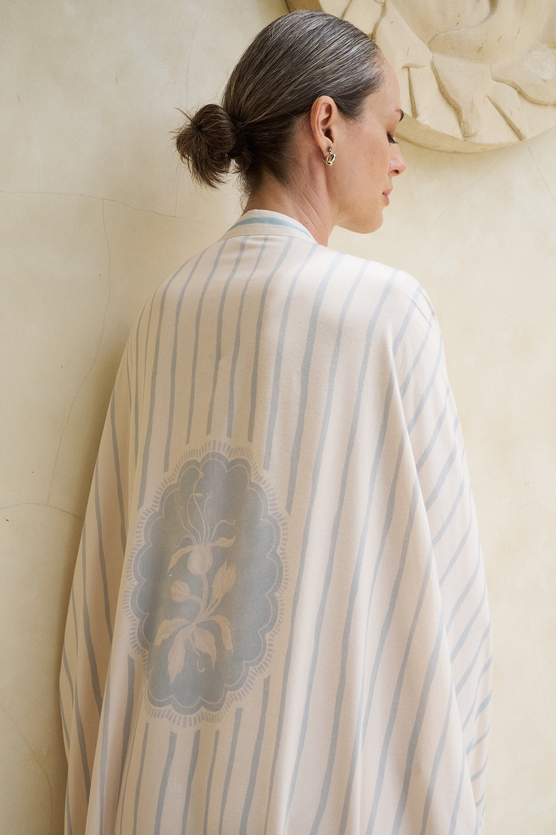 Oasis Print Kaftaan Dress (Spring Blue)