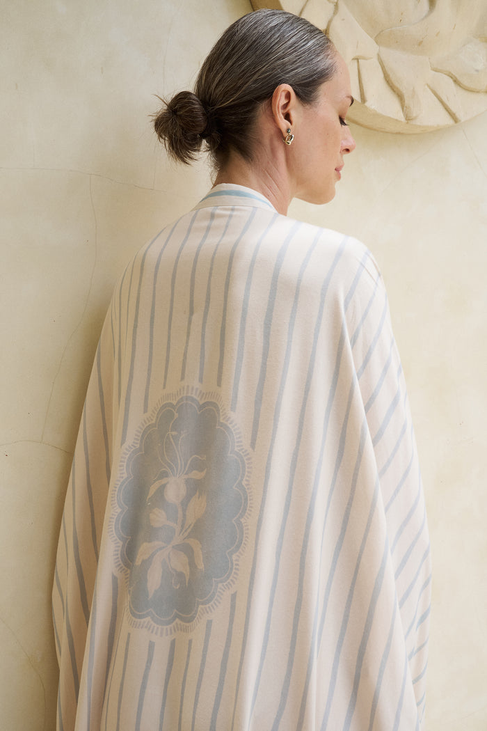 Oasis Print Kaftaan Dress (Spring Blue)
