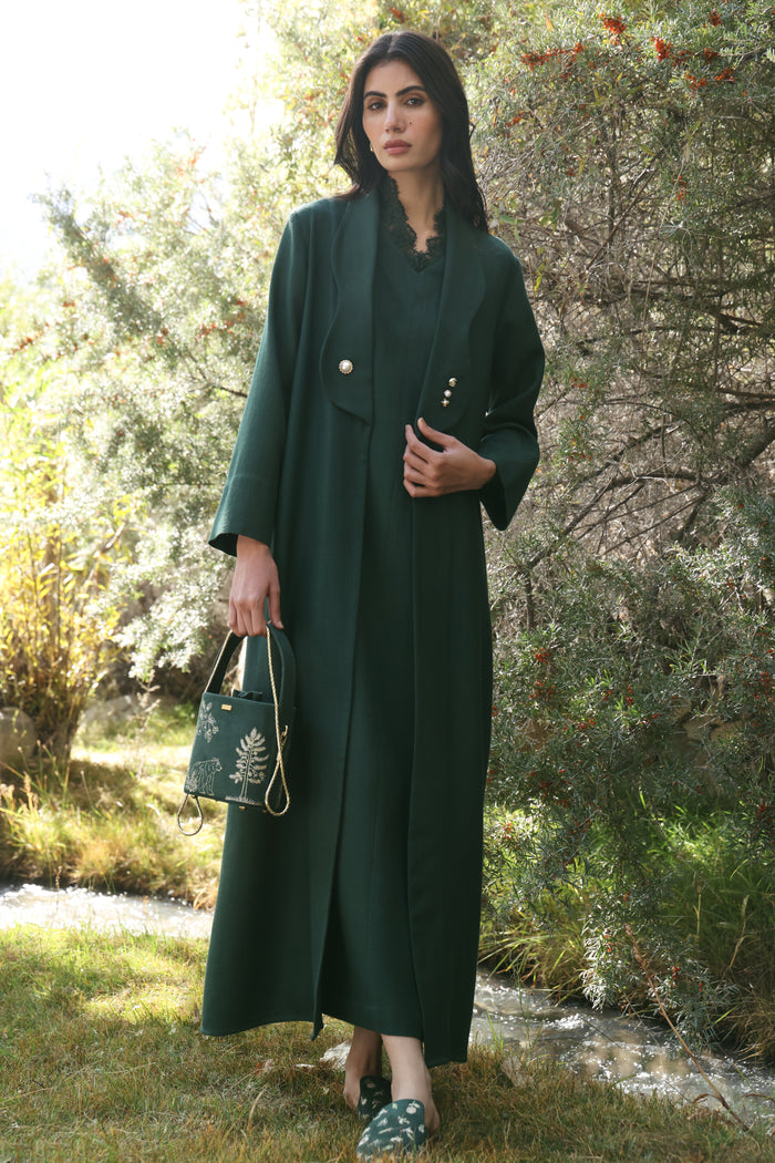 Afterglow Woollen Overlay Jacket (Forest Pine)