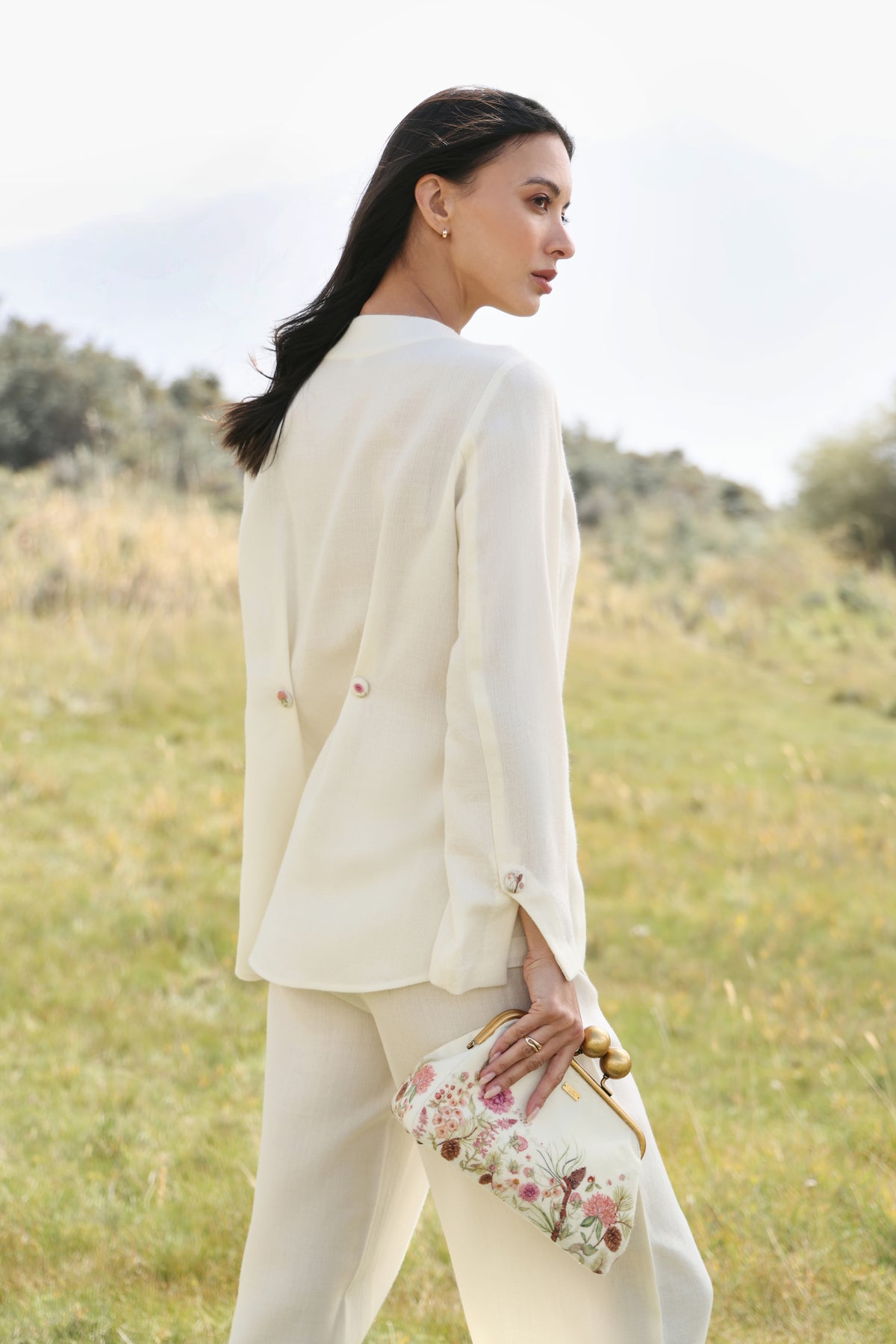 Autumn Bloom Woollen Top (Ivory Alpine Botanics)