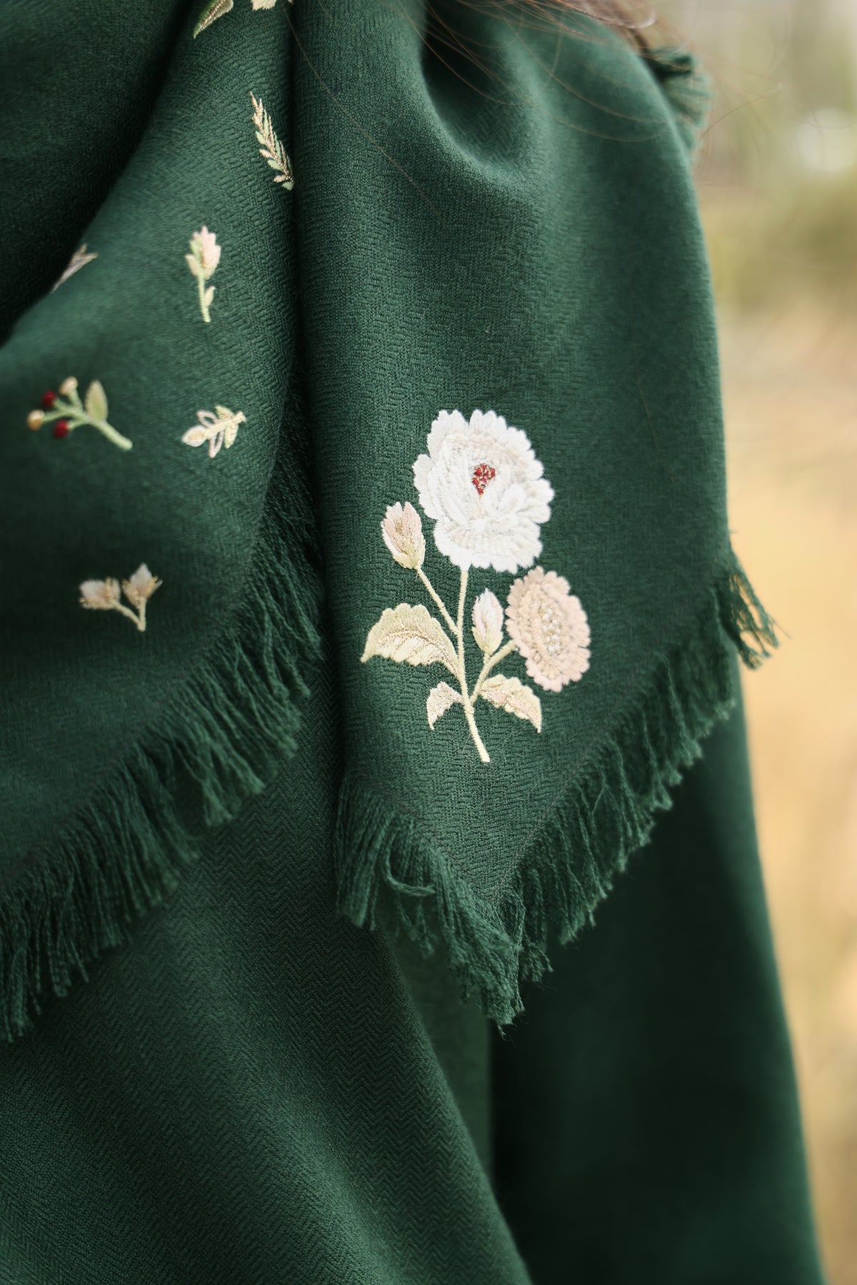 First Frost Woollen Scarf (Forest Pine)