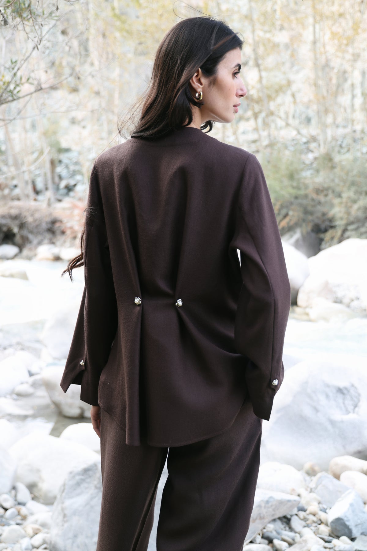 Duskfall Woollen Top (Cocoa) & First Frost Woollen Pants (Cocoa)