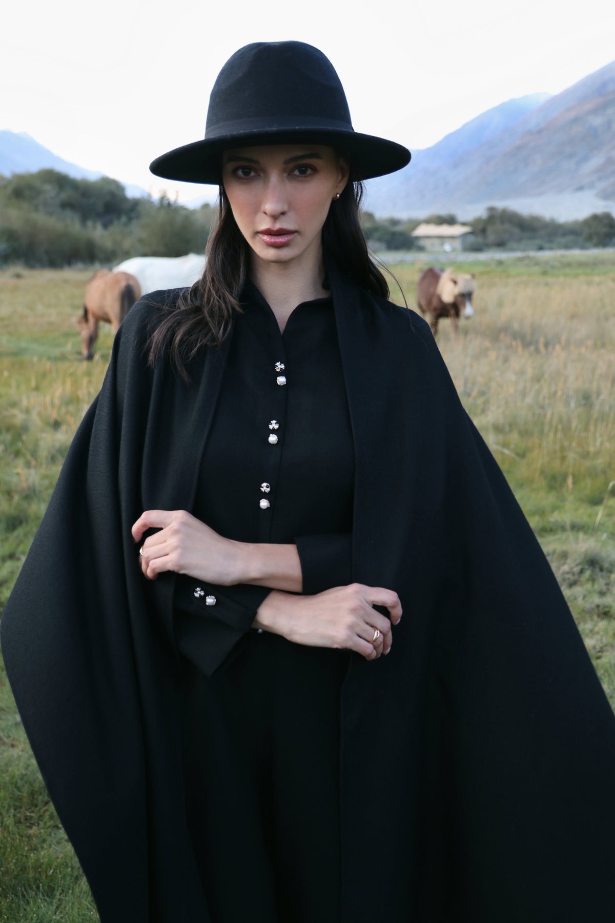 Still Night Woollen Jumpsuit (Black)
