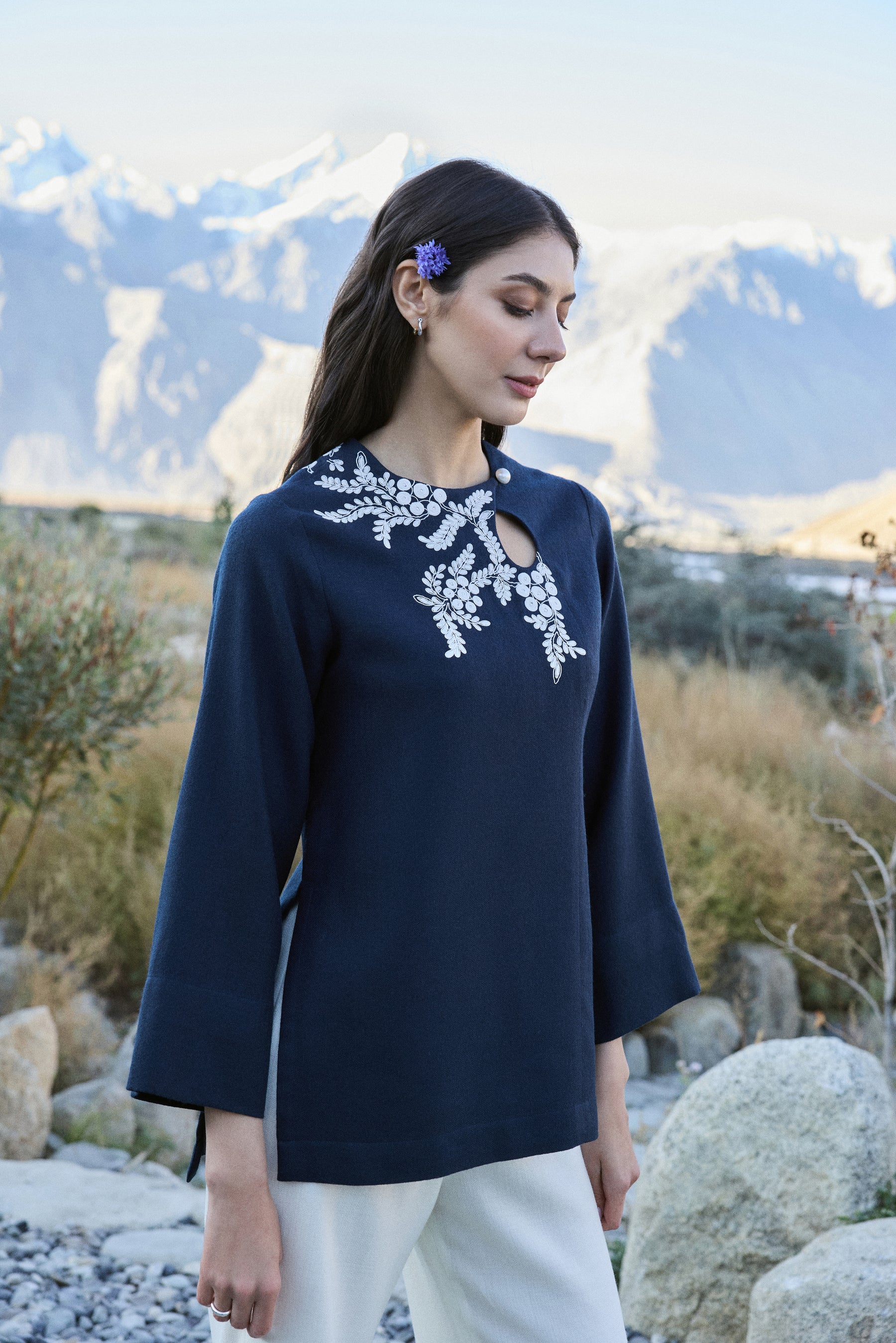 Rara Woollen Top (Glacier Blue)