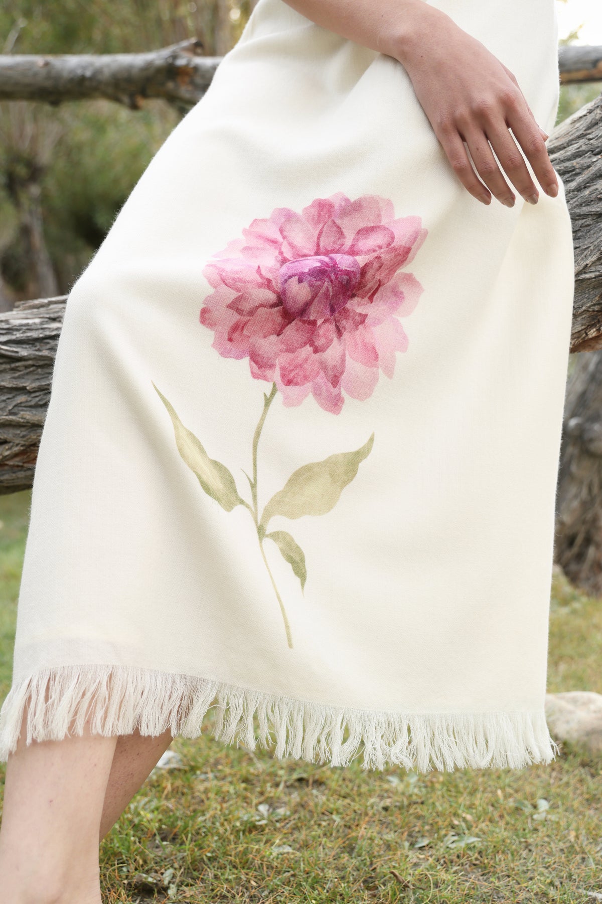 Day Bloom Woollen Dress (Ivory Alpine Botanics)