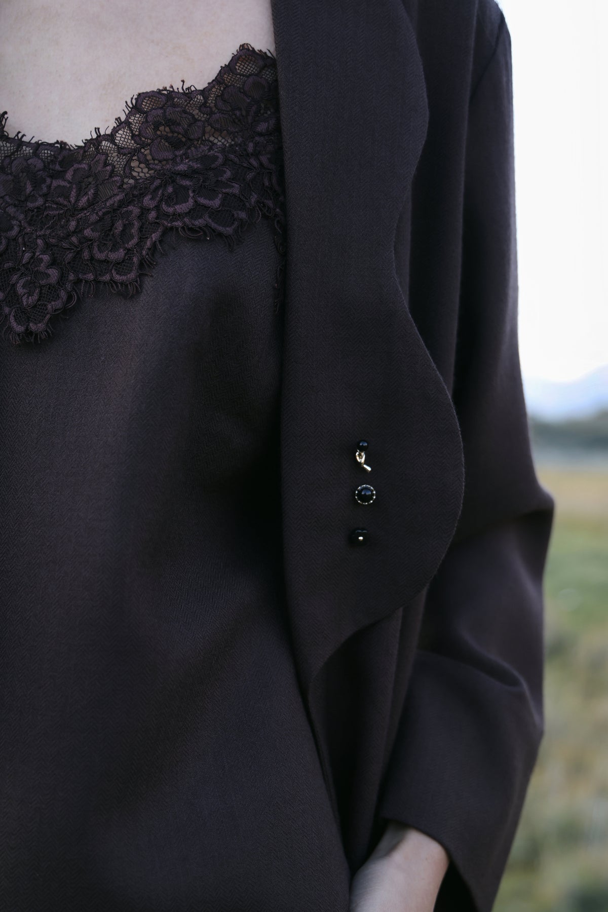 Afterglow Woollen Overlay Jacket (Cocoa)