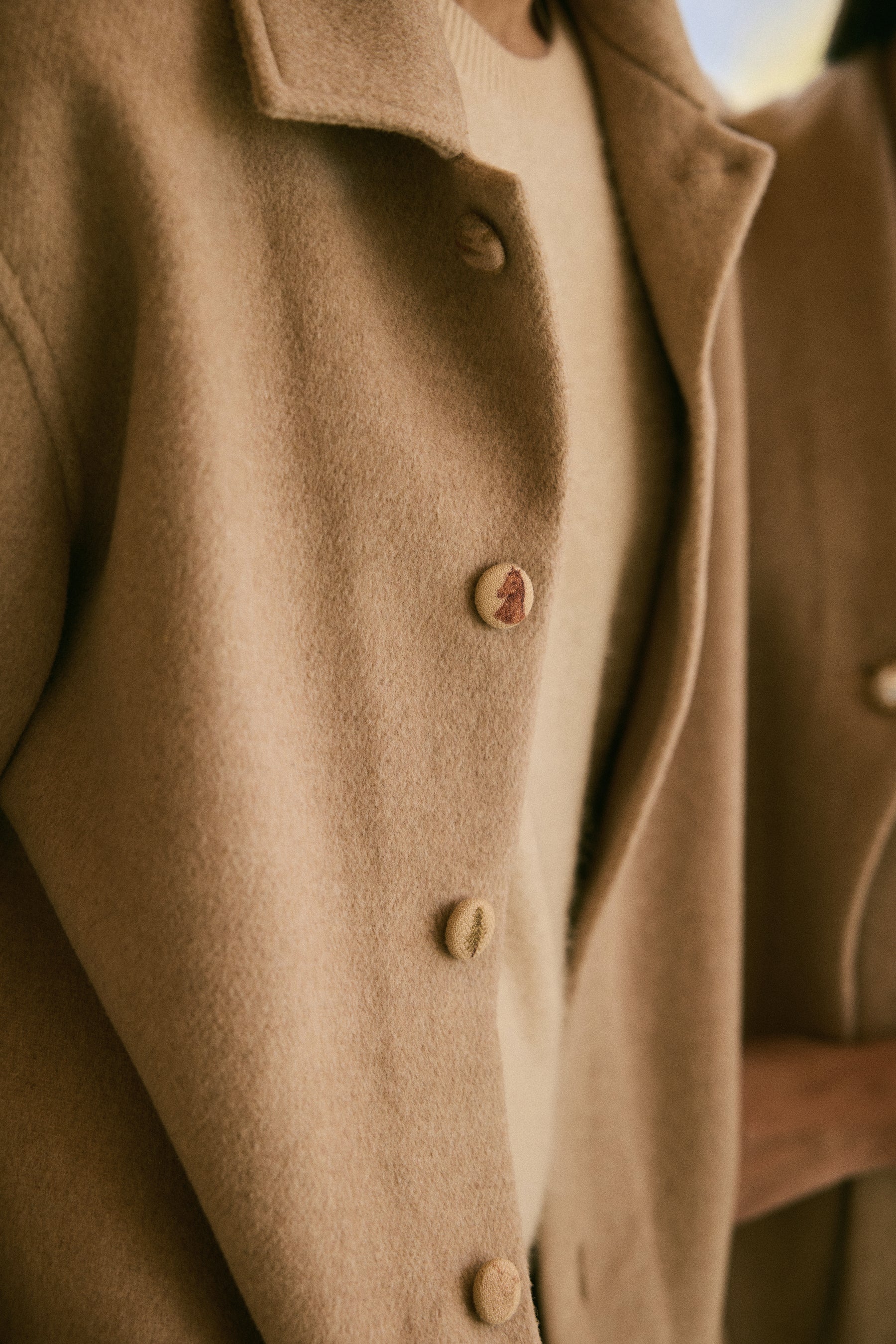 Valley Button Print Overshirt & Merino Wool Blend New Trousers- MAN (Oatmeal)