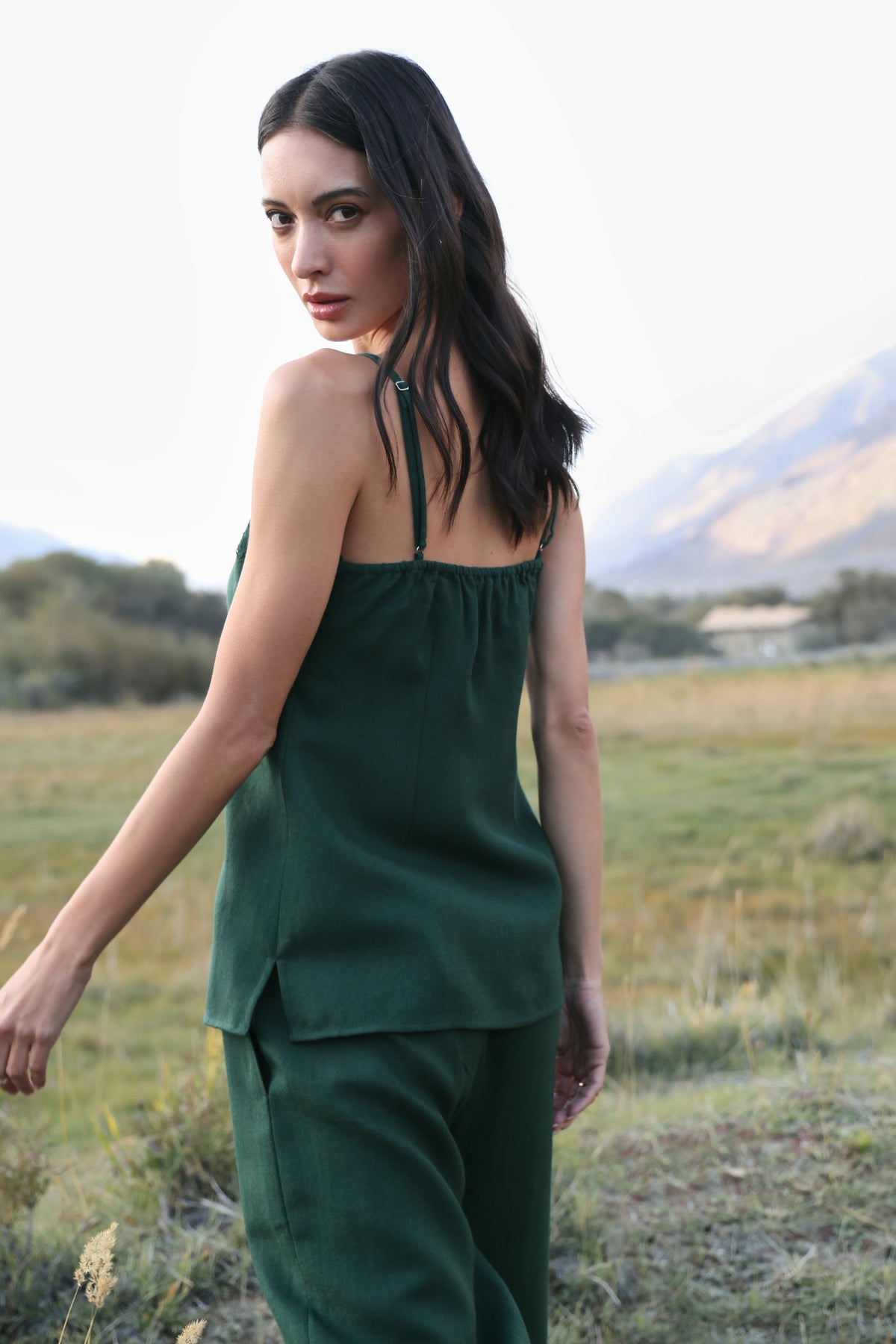 Afterglow Woollen Lace Top (Forest Pine)