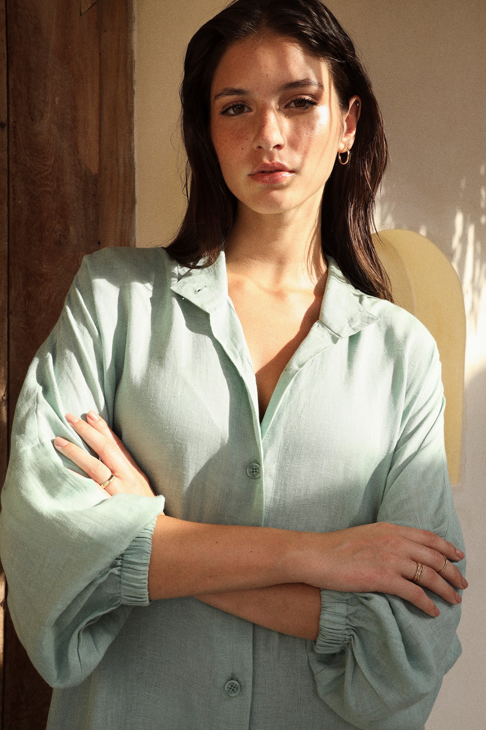 Naples Shirt Dress (Seafoam)