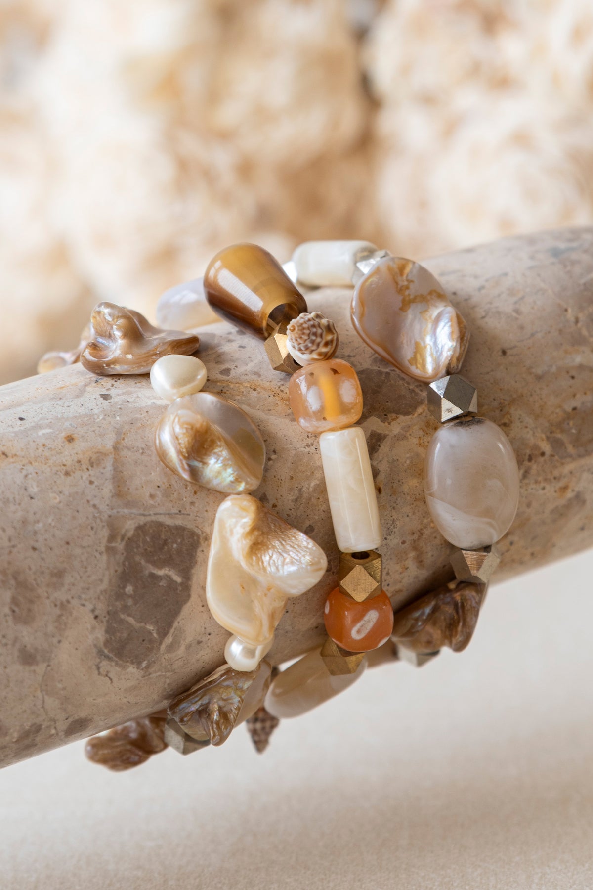 Natural Shell Bracelet Stack