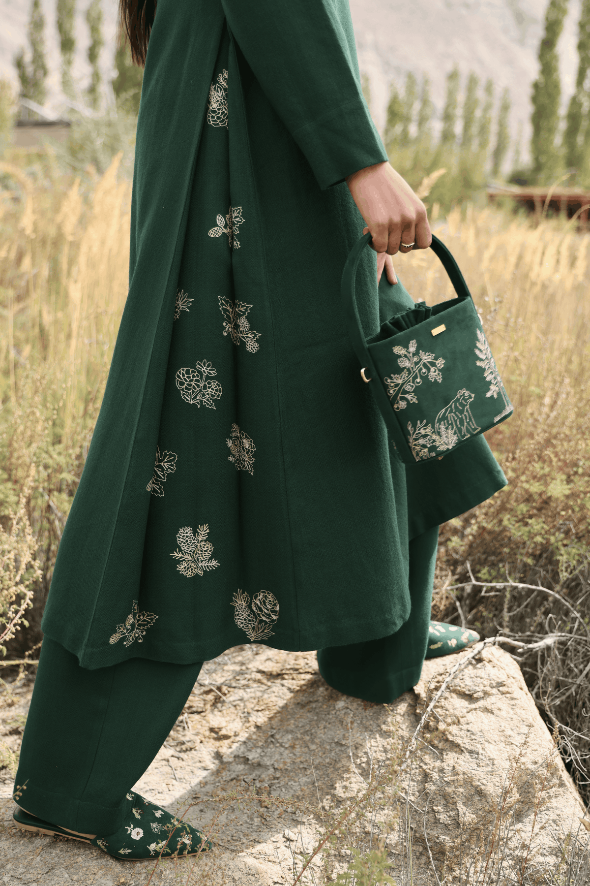 First Frost Woollen Top Dress (Forest Pine)