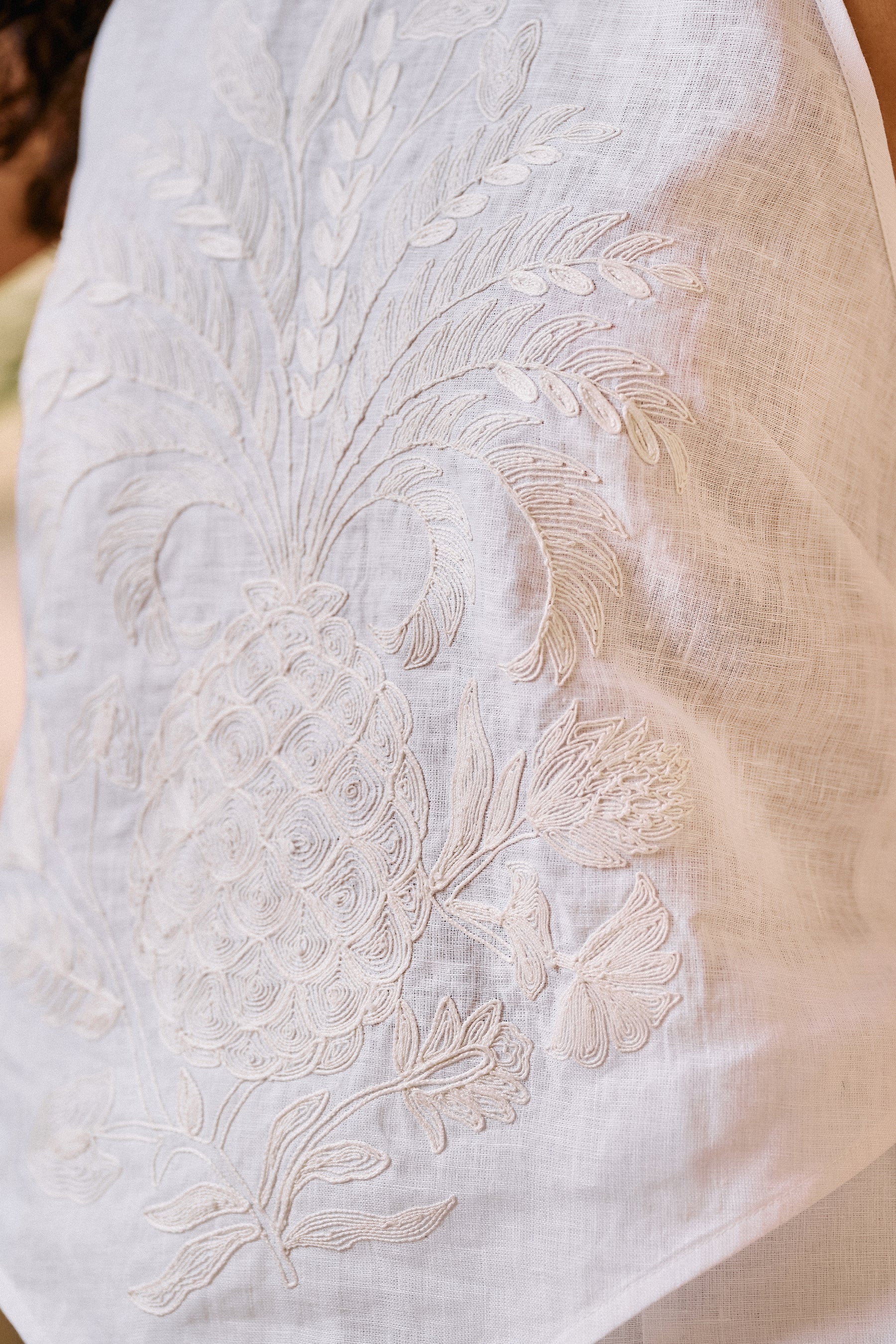 Pineapple Bare Back Top (White)