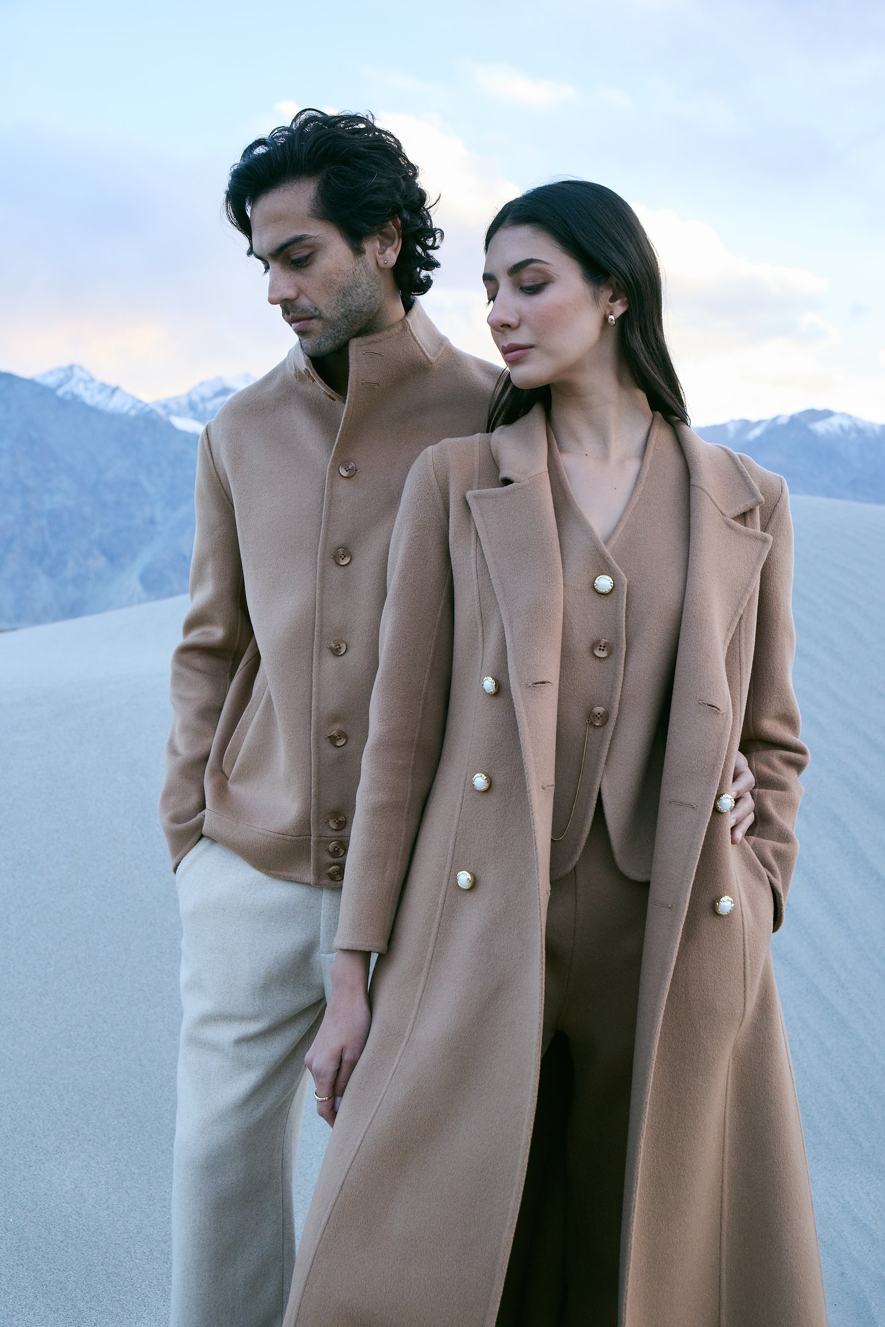Cashmere-Silk-Merino Blend Waistcoat (Warm Honey)