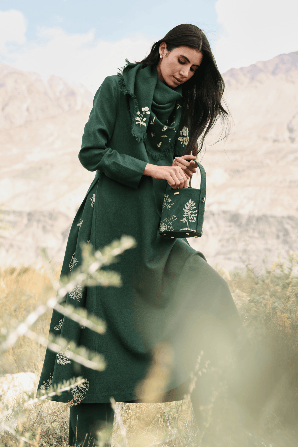 First Frost Woollen Top Dress (Forest Pine)