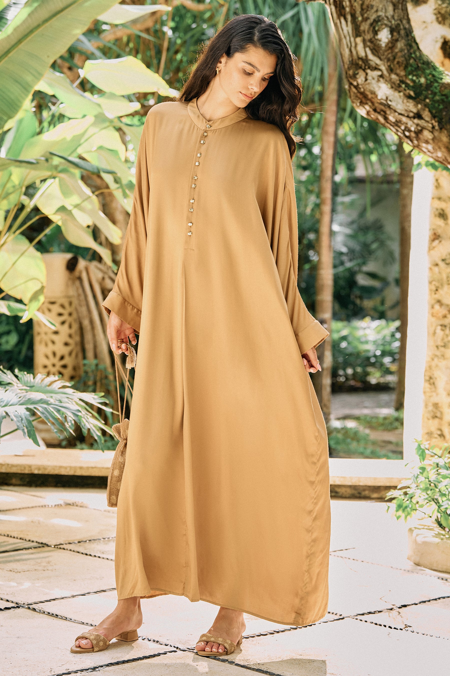 Dusk Kaftaan Dress (Sand)