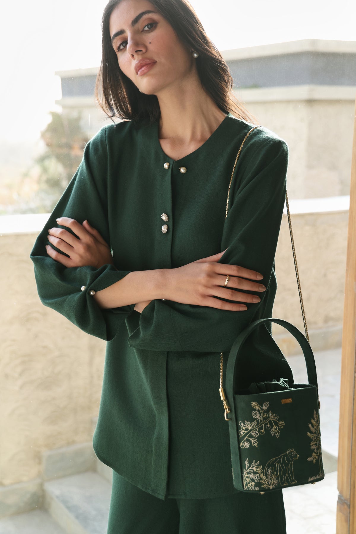 Reverie Woollen top (Forest Pine)