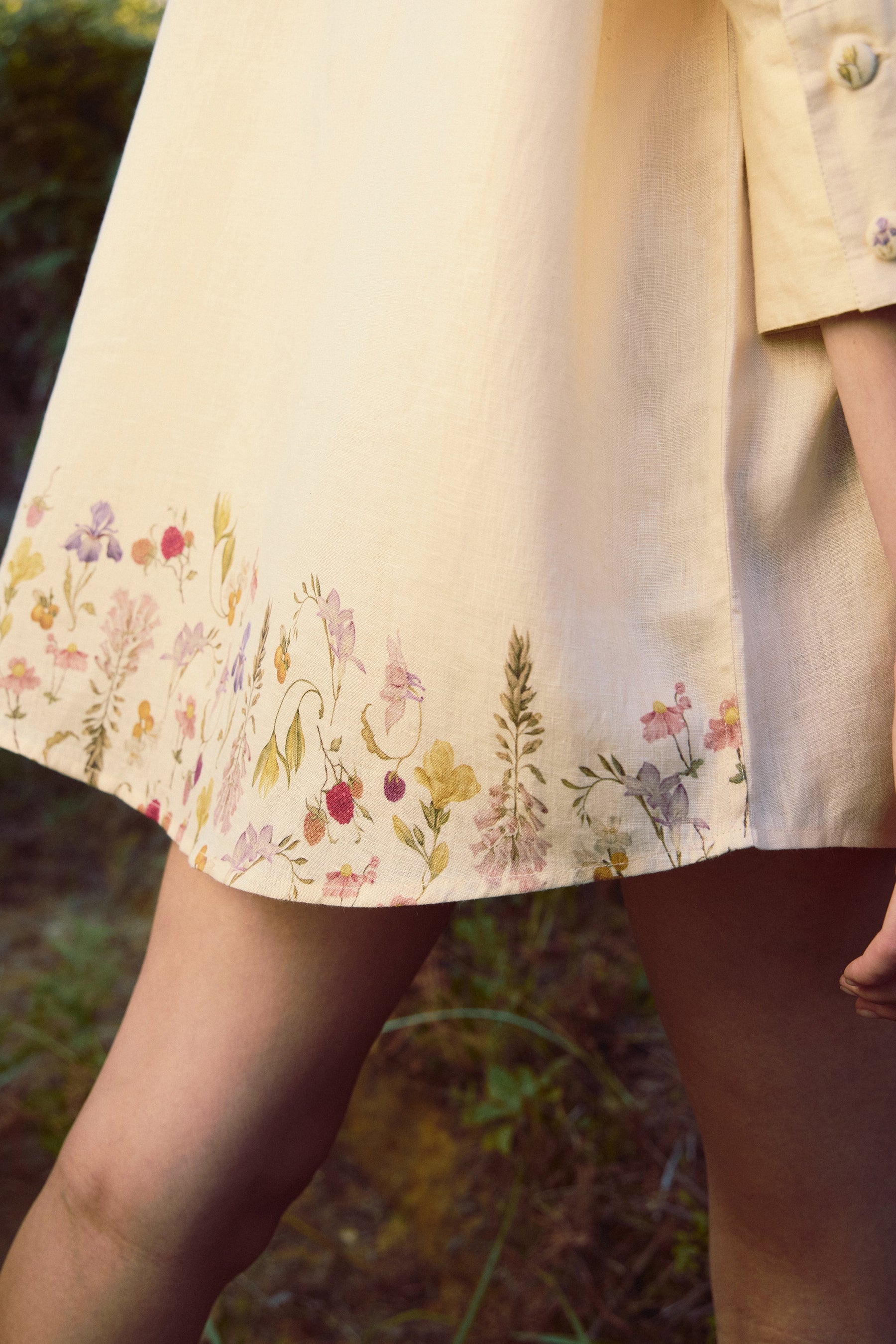 SAND Linen Savanna Shirt (Floral Vanilla)