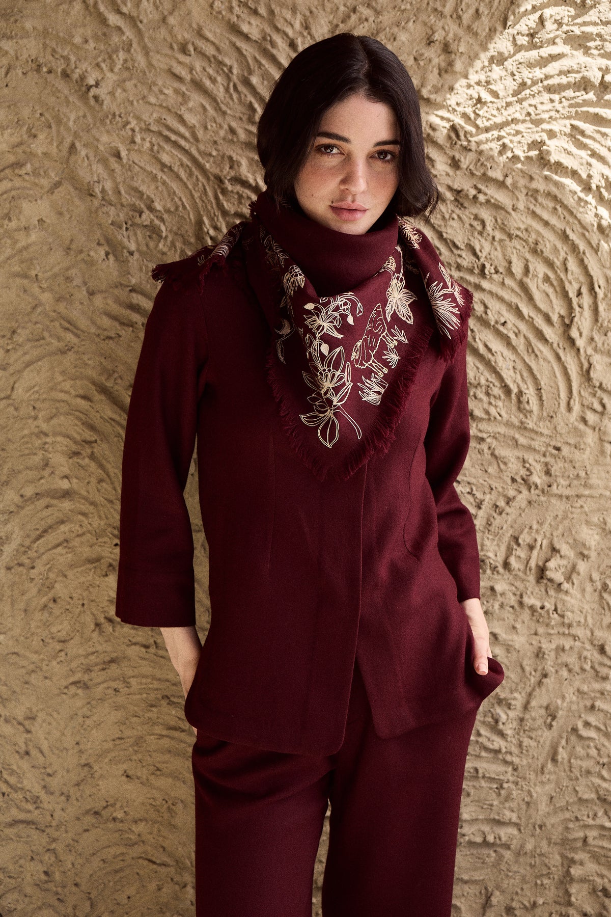 Aira Woollen Top (Merlot)