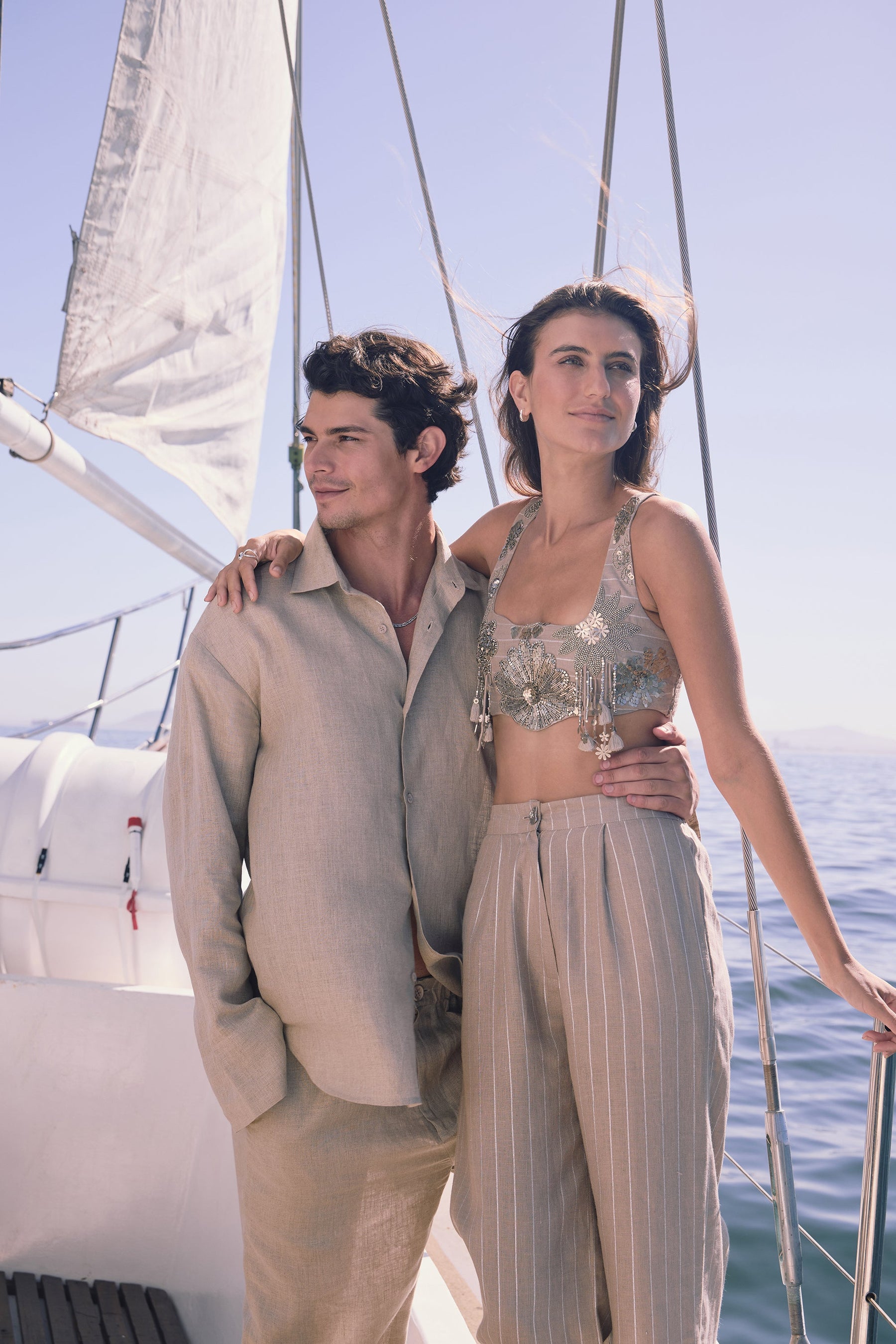 Clifton Bandeau Top (Taupe - Silver)
