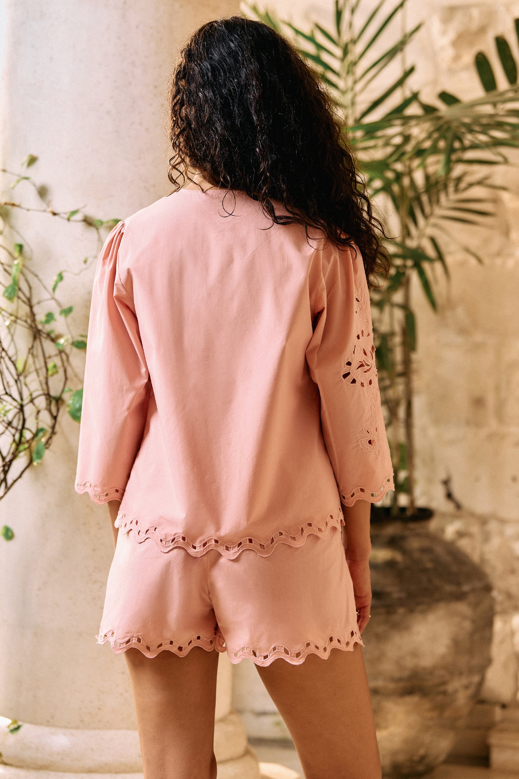 Dusty Pink Happy Within Cotton Poplin Shirt