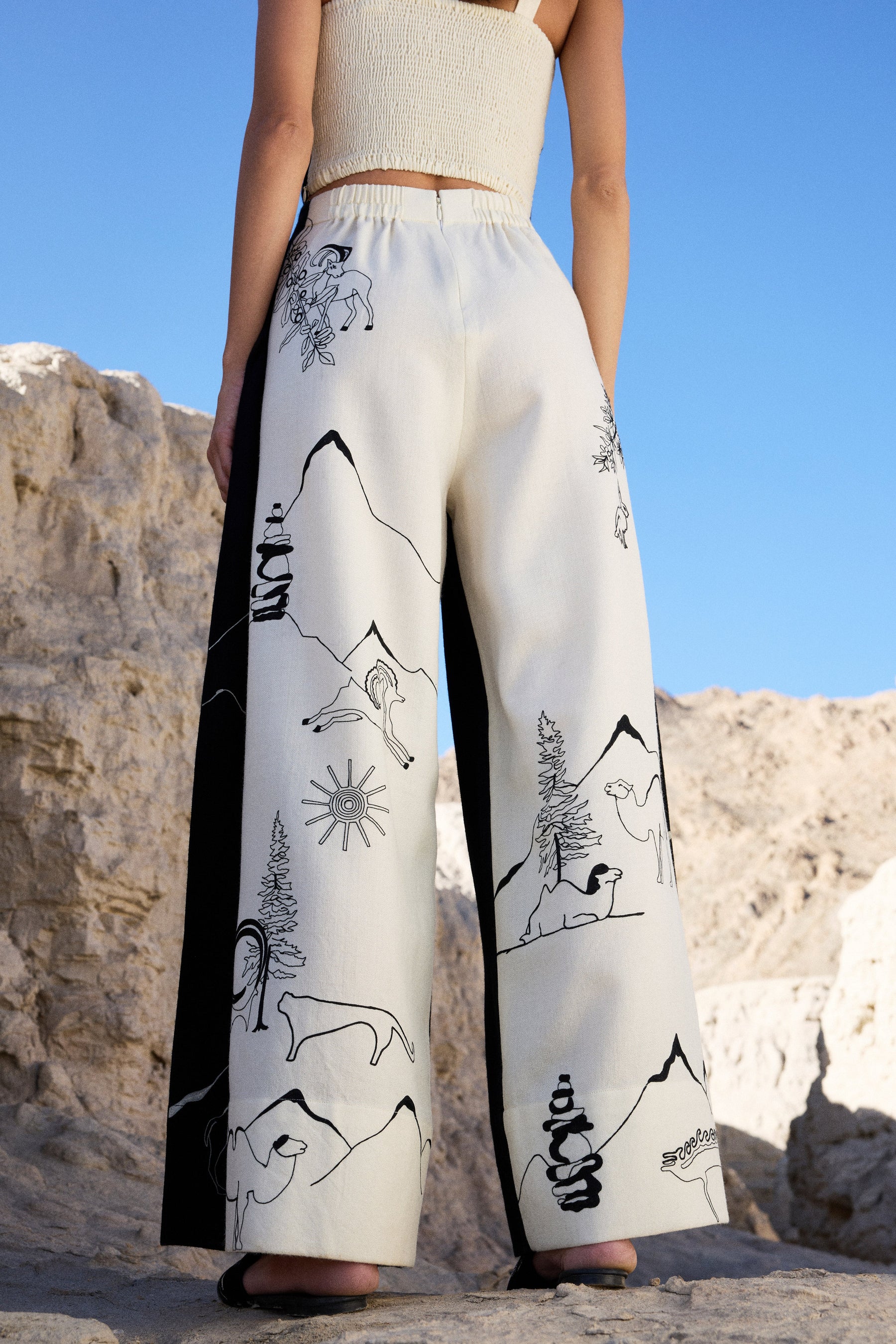 Nubra Woollen Pants (Ivory & Black)
