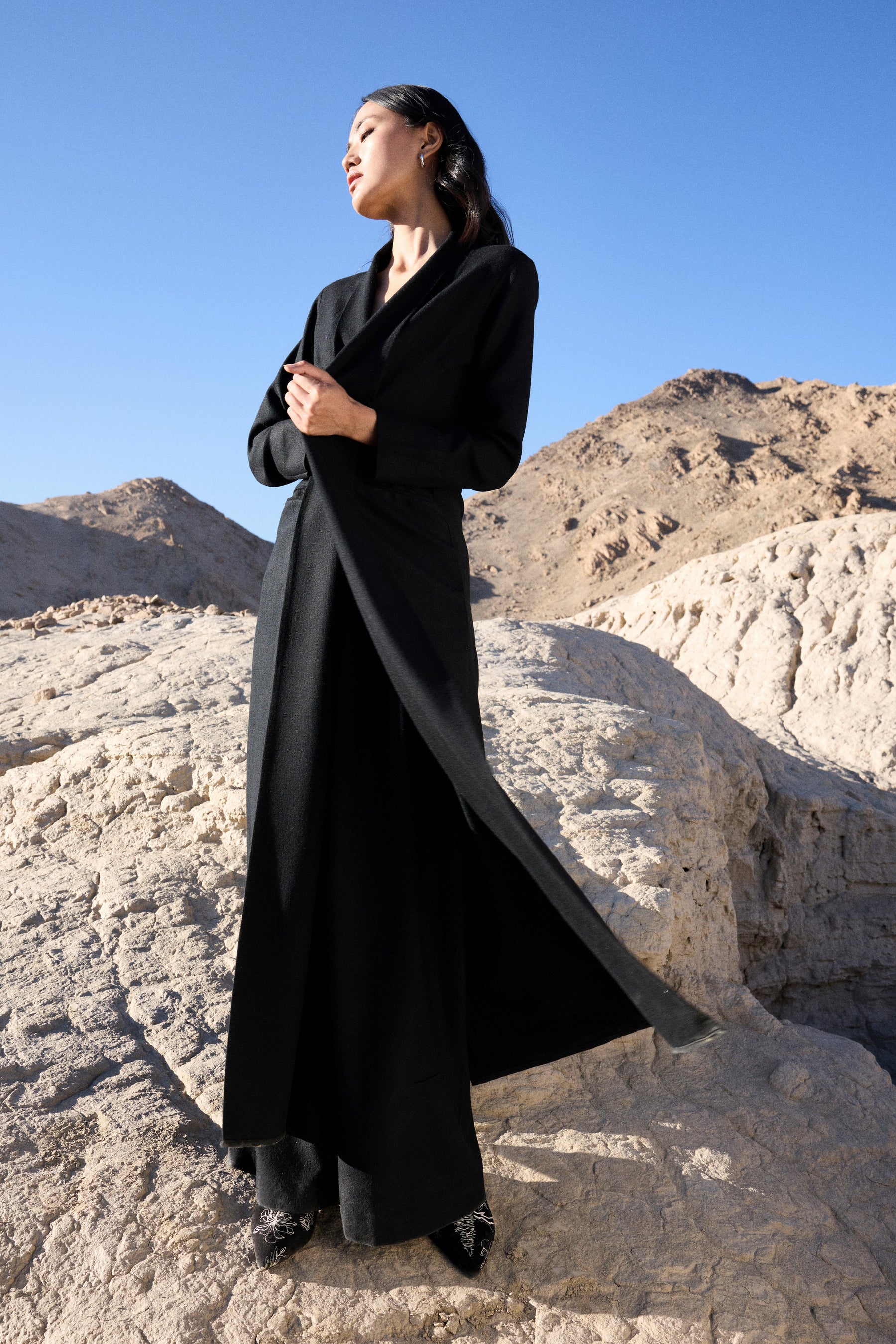 Moriri Woollen Overlay Dress (Black)