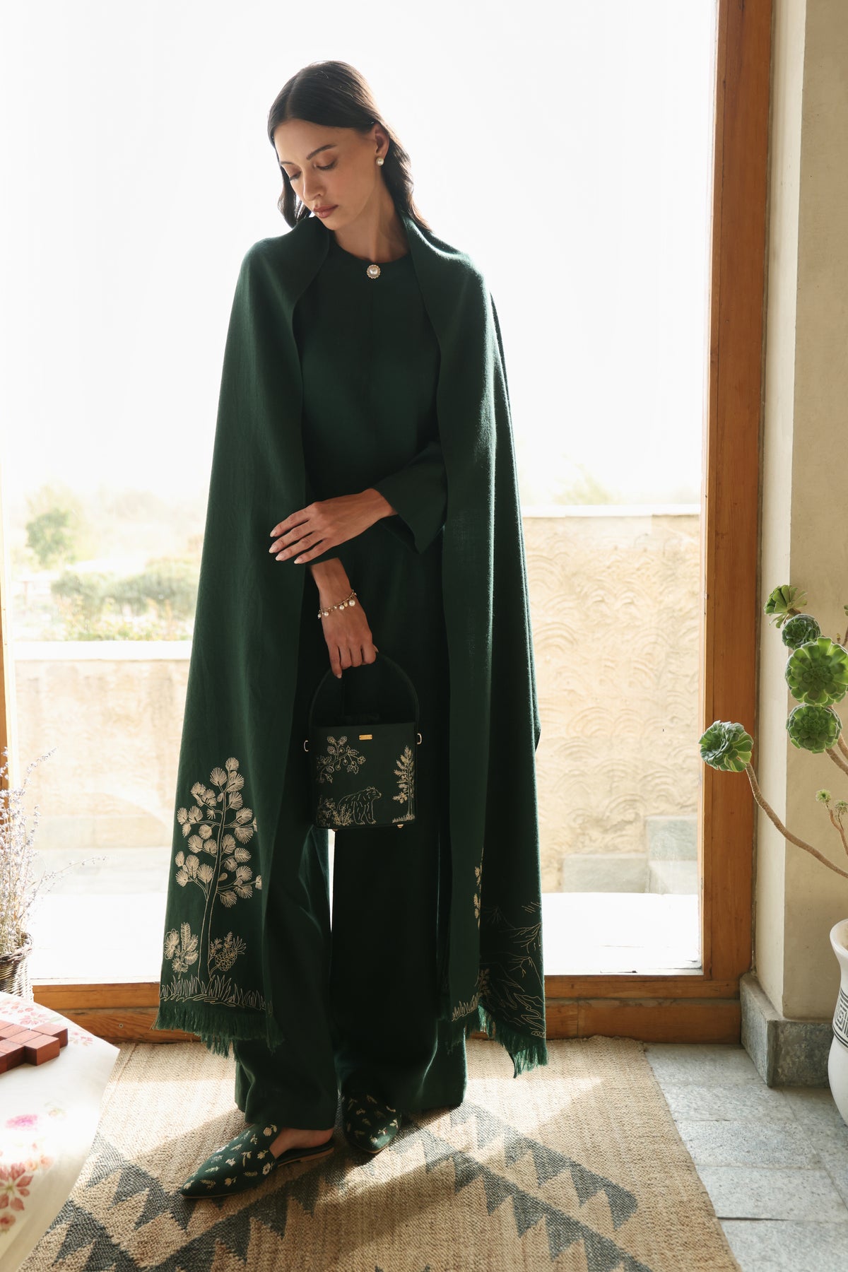 Evergreen Woollen Jumpsuit (Forest Pine)