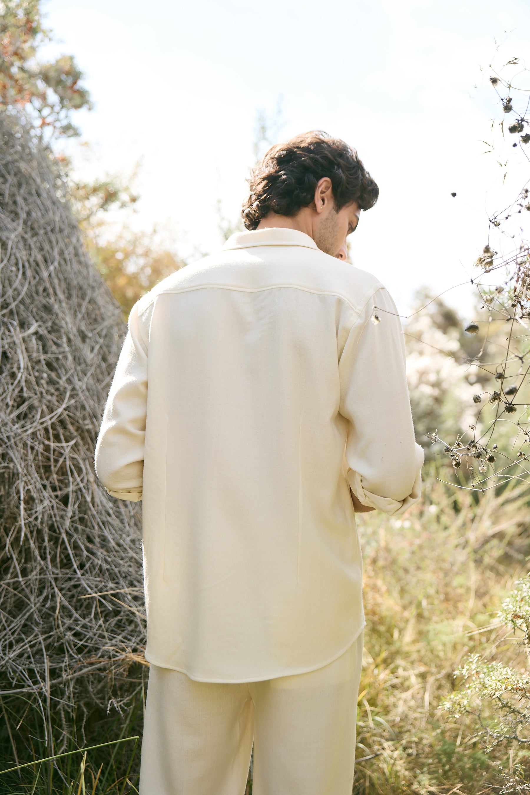 Valley Horse Print Woollen Shirt & Baral Woollen Pants- MAN (Ivory)