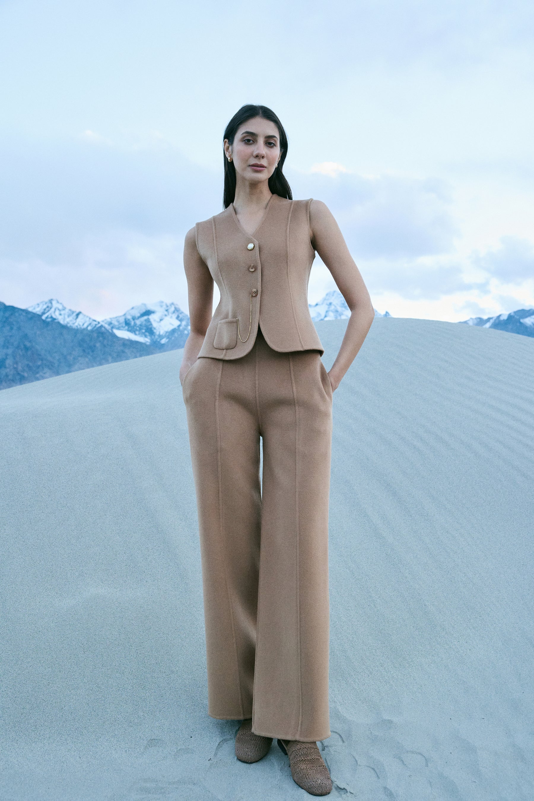 Cashmere-Silk-Merino Blend Pants (Warm Honey)
