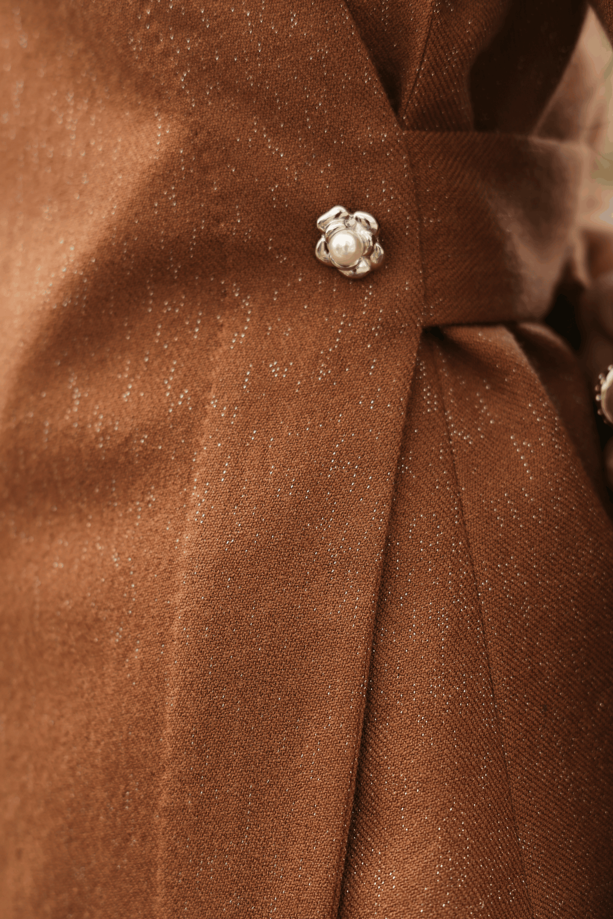 Autumn Chill Wrap Woollen Top (Maple)