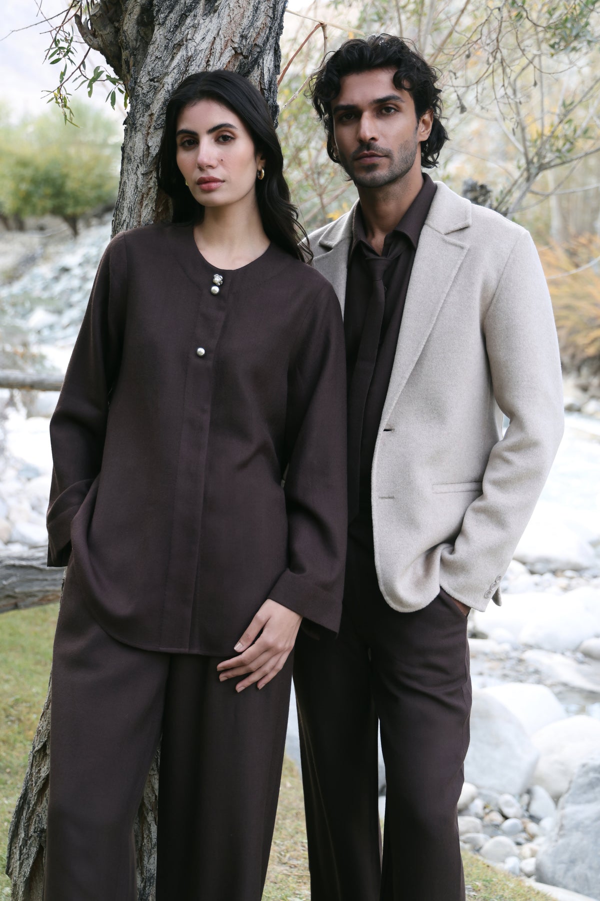 Duskfall Woollen Top (Cocoa) & First Frost Woollen Pants (Cocoa)
