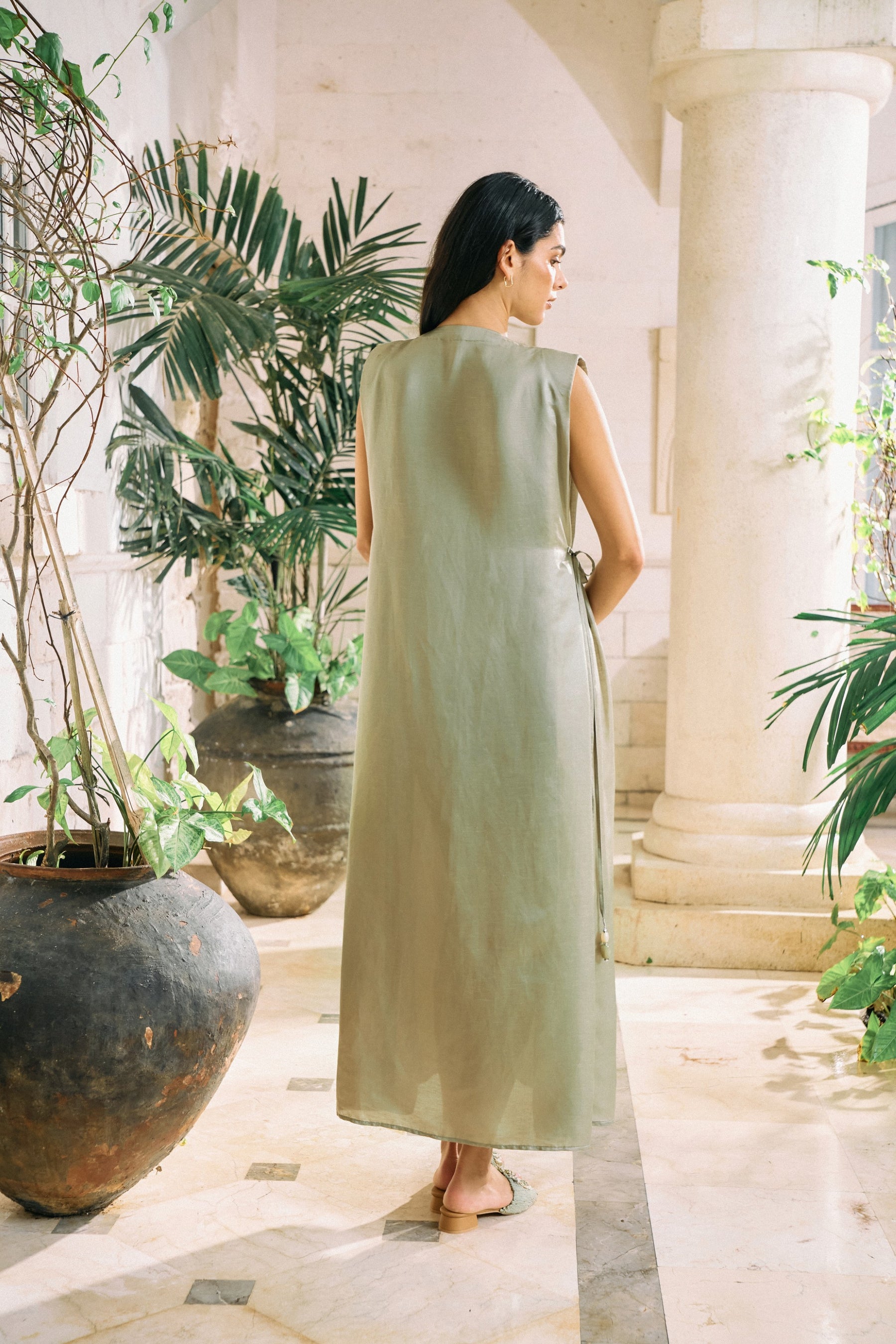 Unfold Dress & Solace Overlay (Sage)