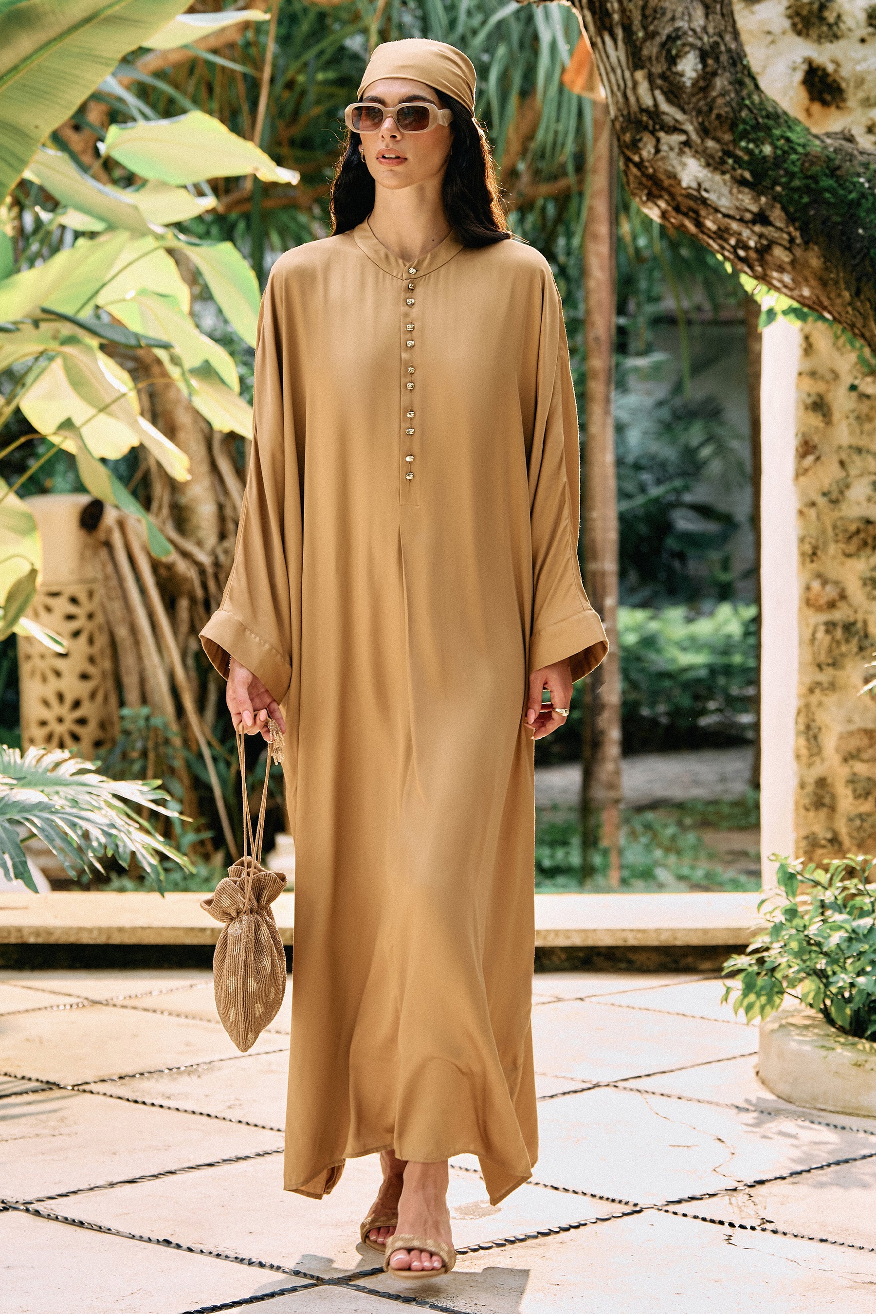 Dusk Kaftaan Dress (Sand)