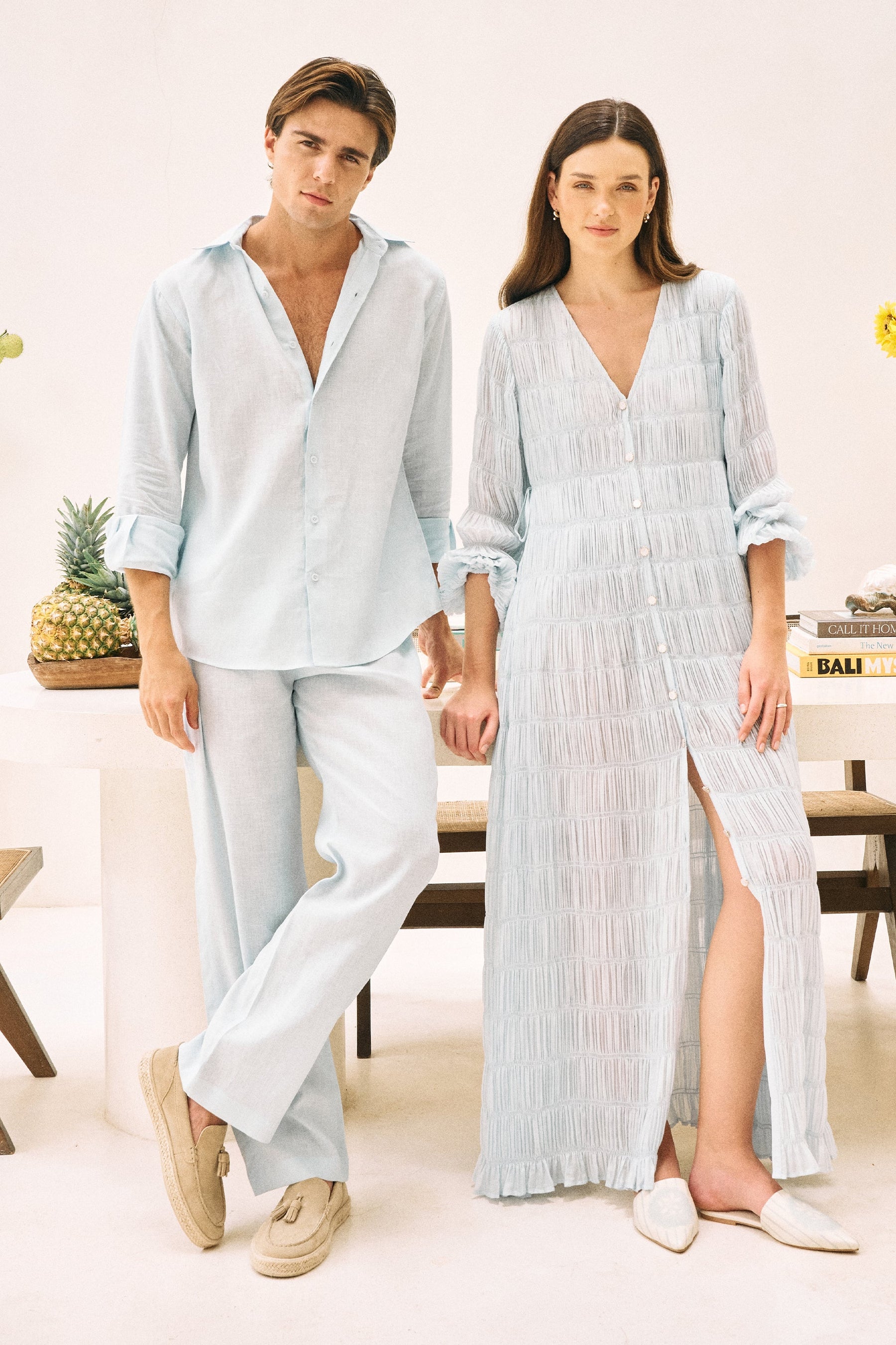 Spring Blue Corsica Linen Shirt for Man
