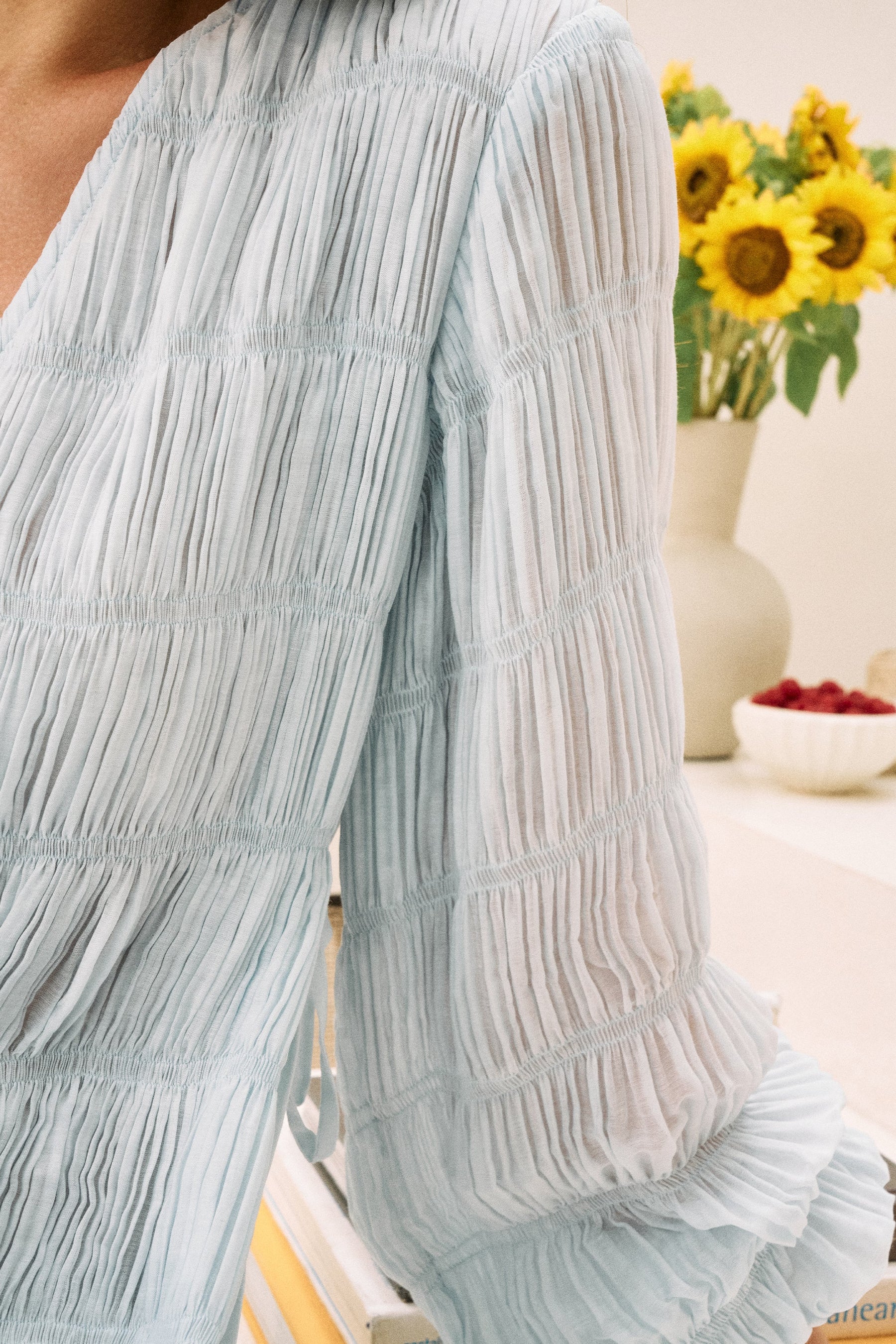 Spring Blue Open Sky Flowy Maxi Dress