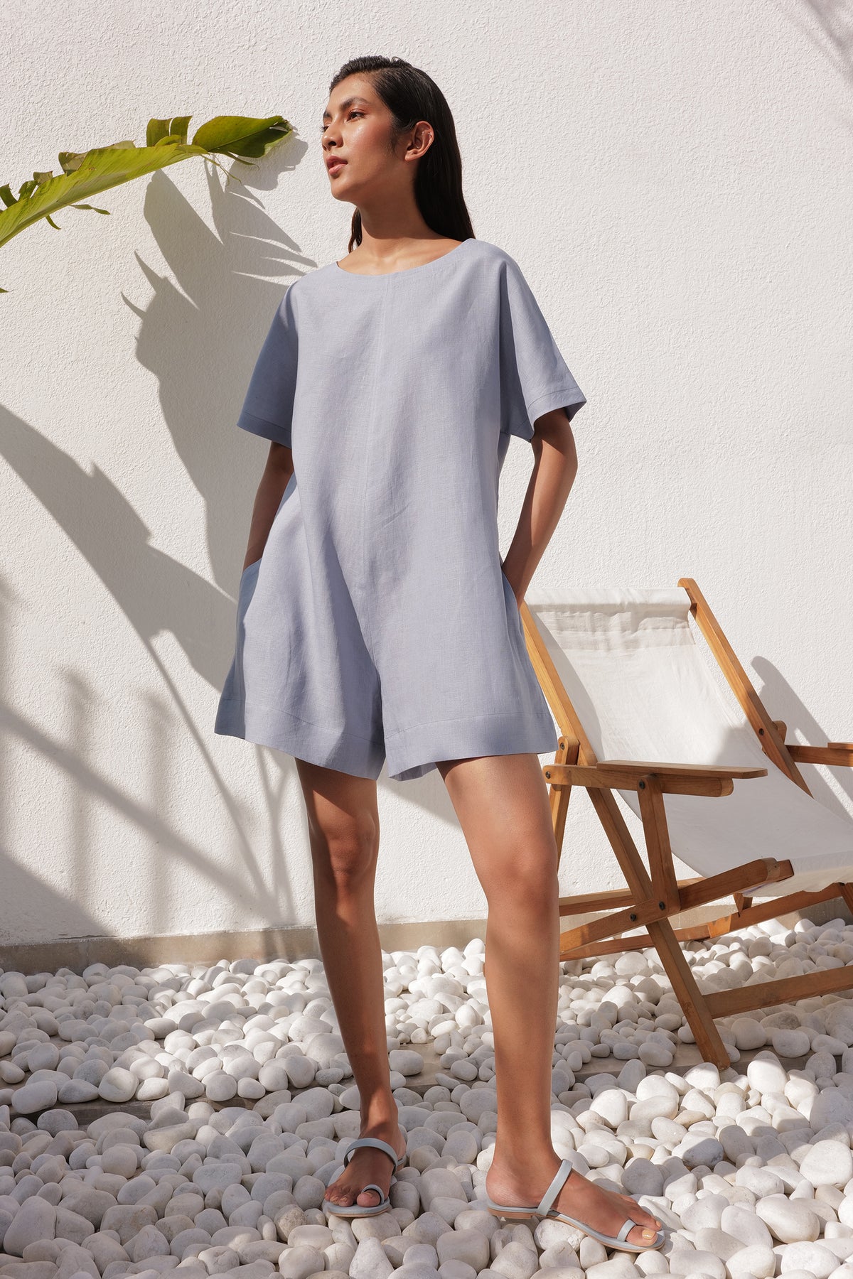 Carmen Playsuit (Dusk Blue)