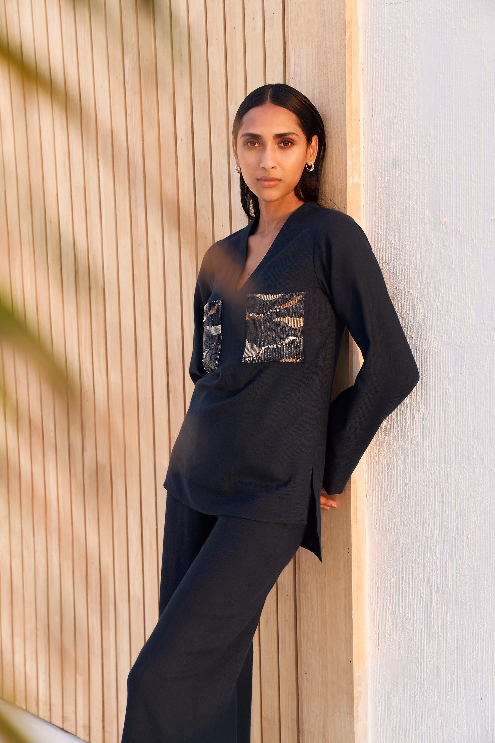 Tanzania Woollen Top (Night Blue)