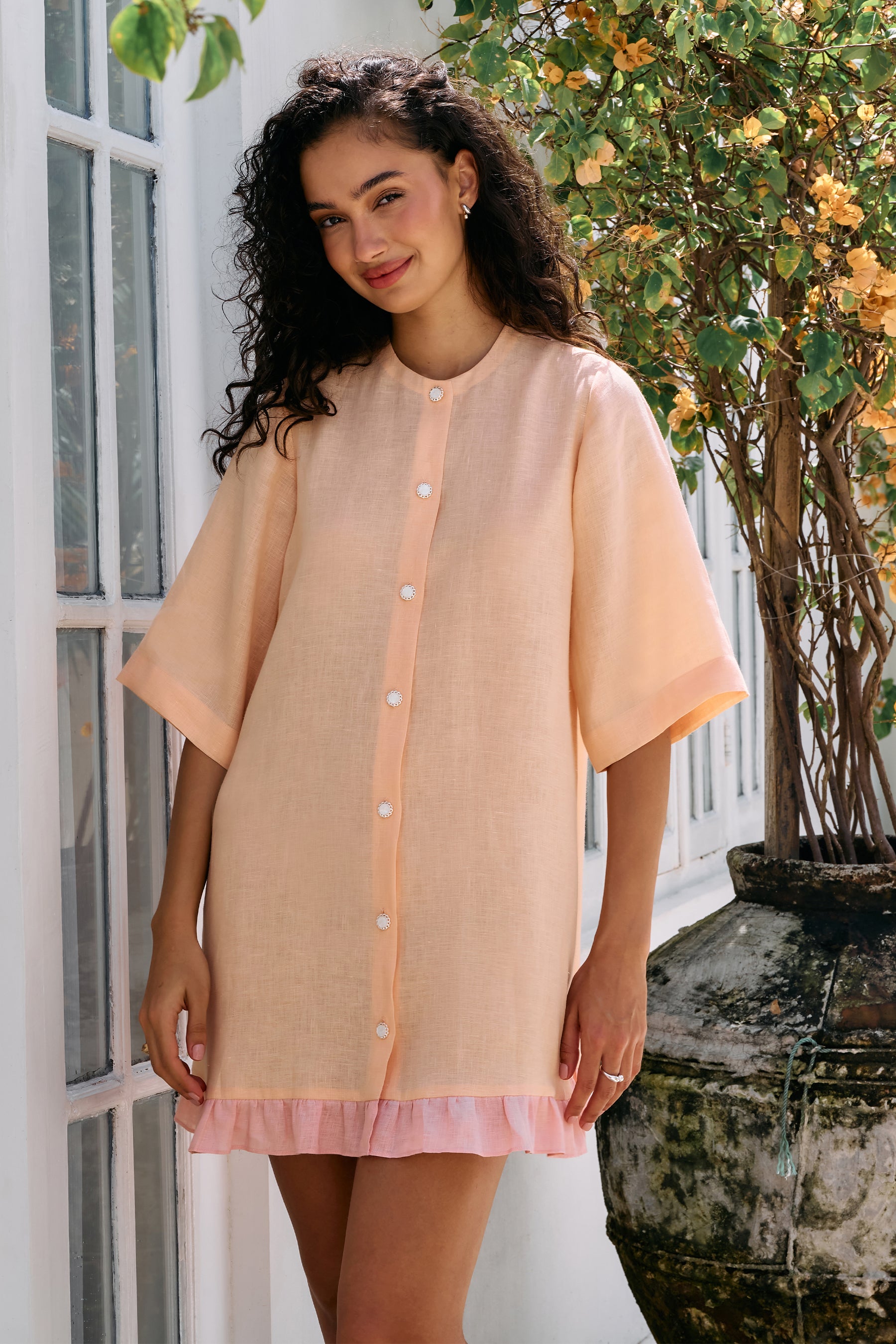 Soft Edge Dress (Melon Raspberry)