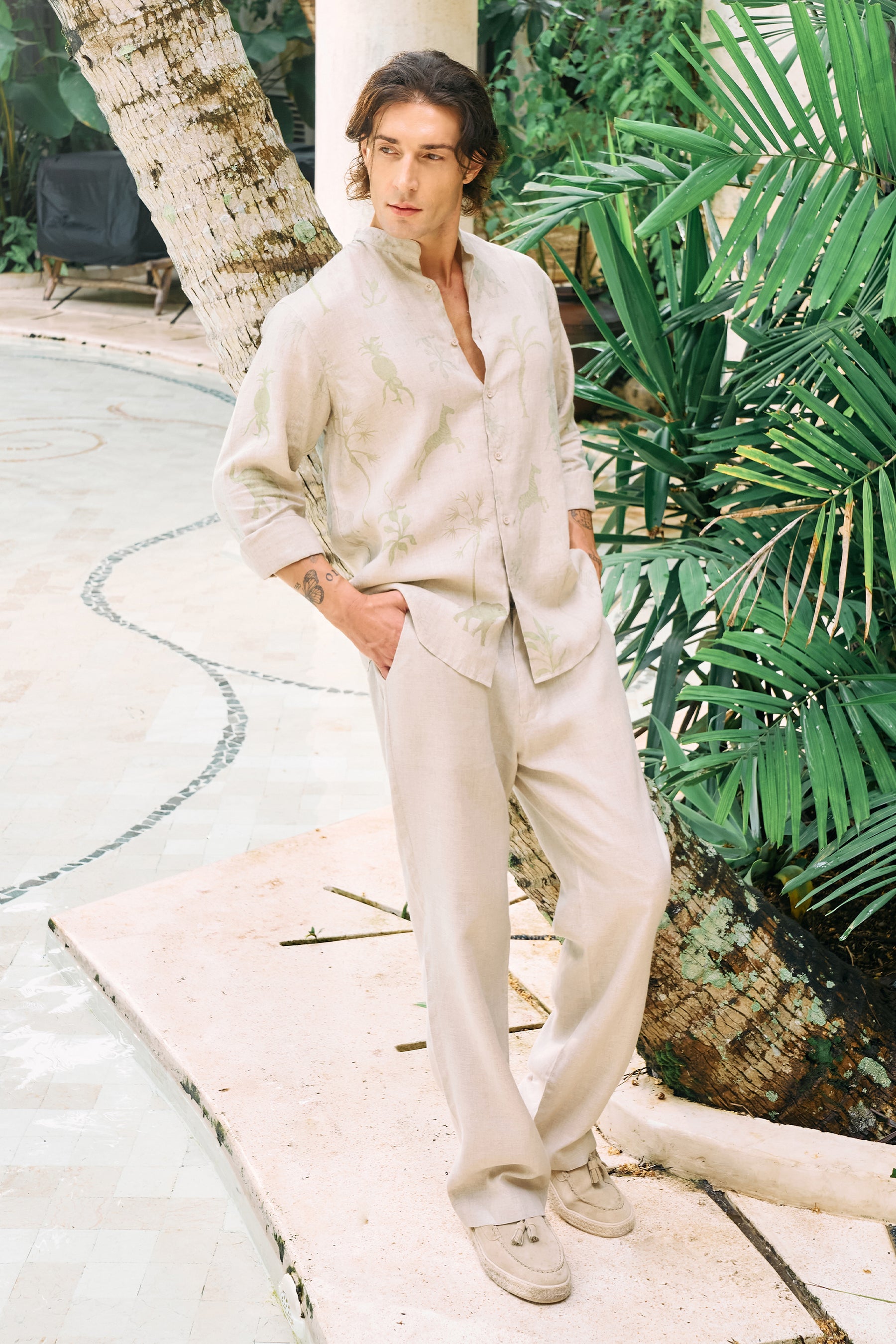 Horizon All Over Print- MAN (Natural & Sage)