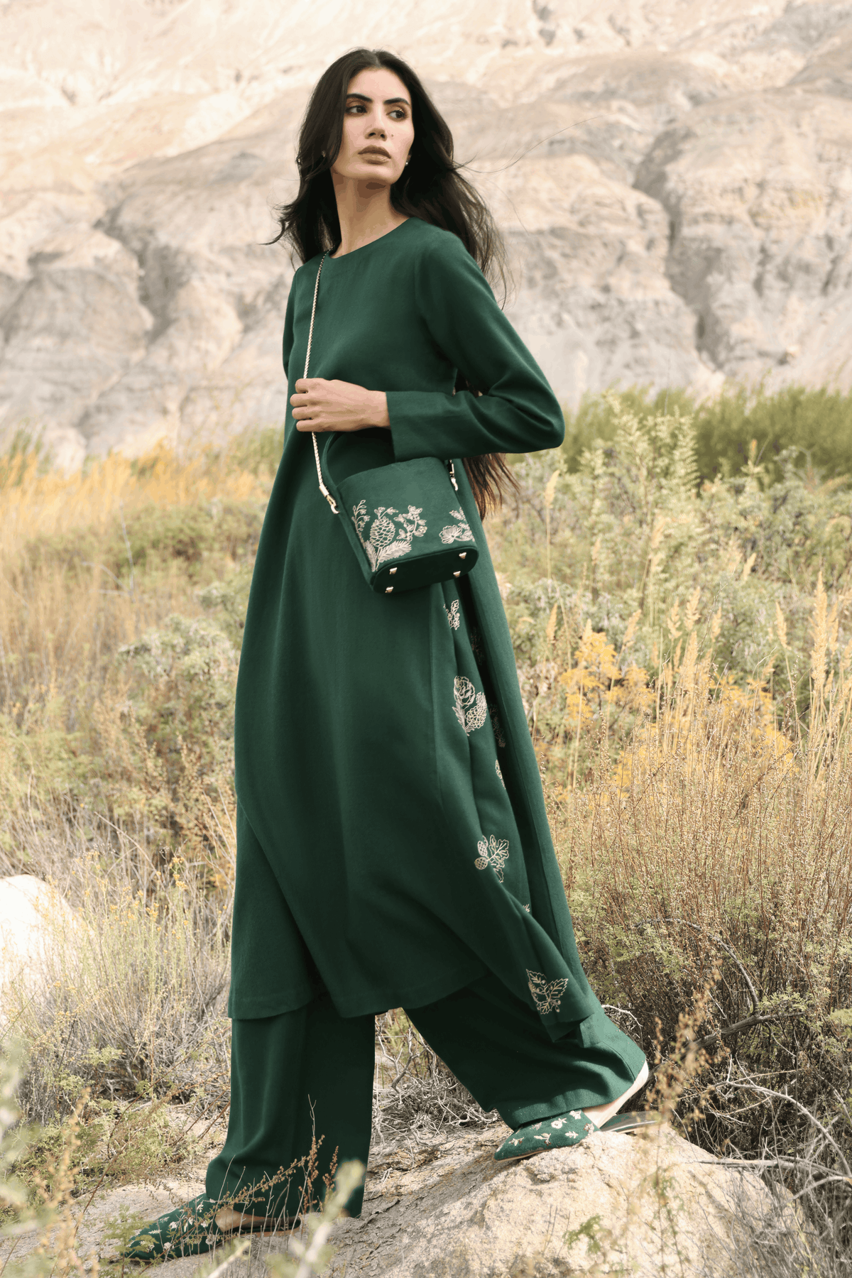 First Frost Woollen Top Dress (Forest Pine)